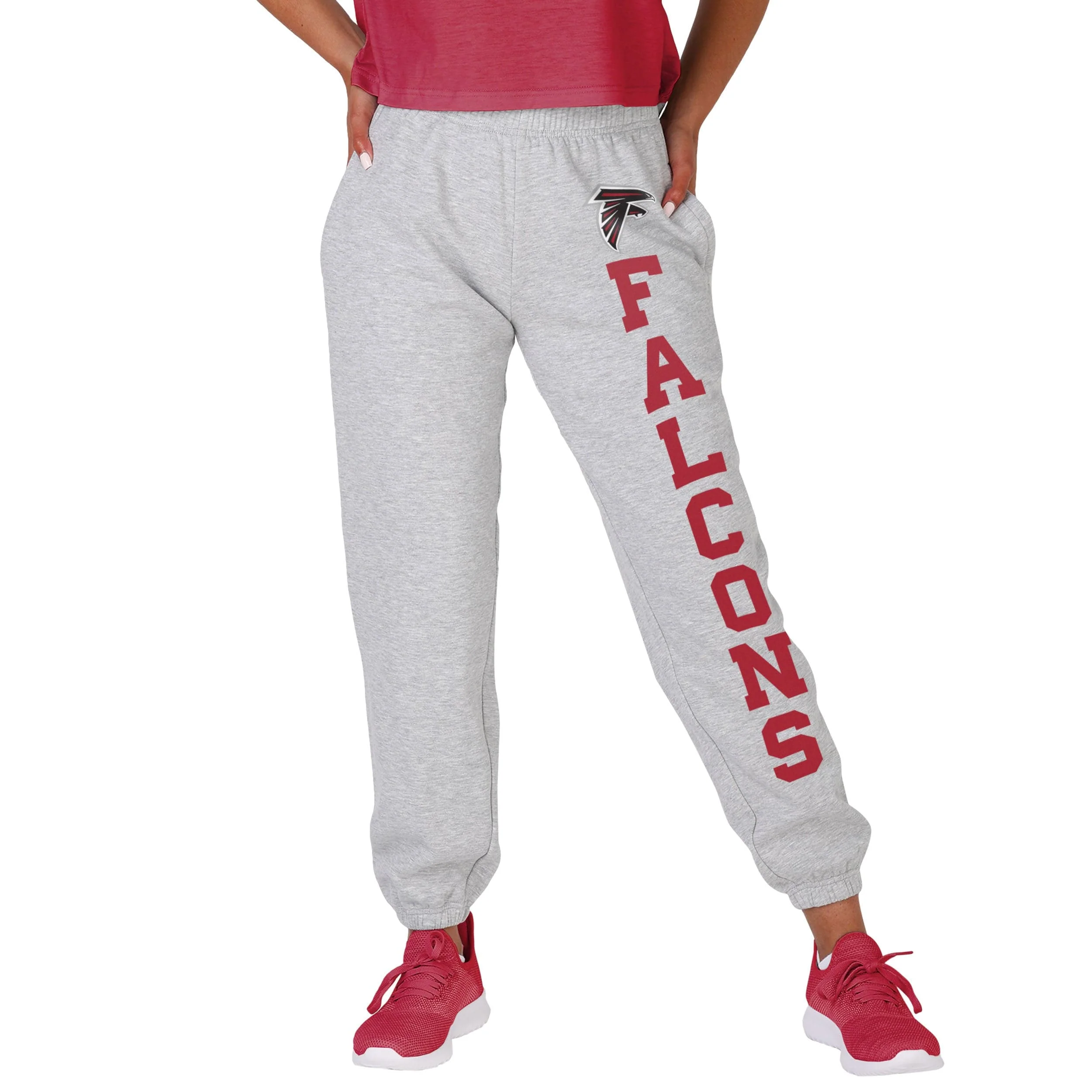 Atlanta Falcons NFL Womens Big Wordmark Gray Sweatpants