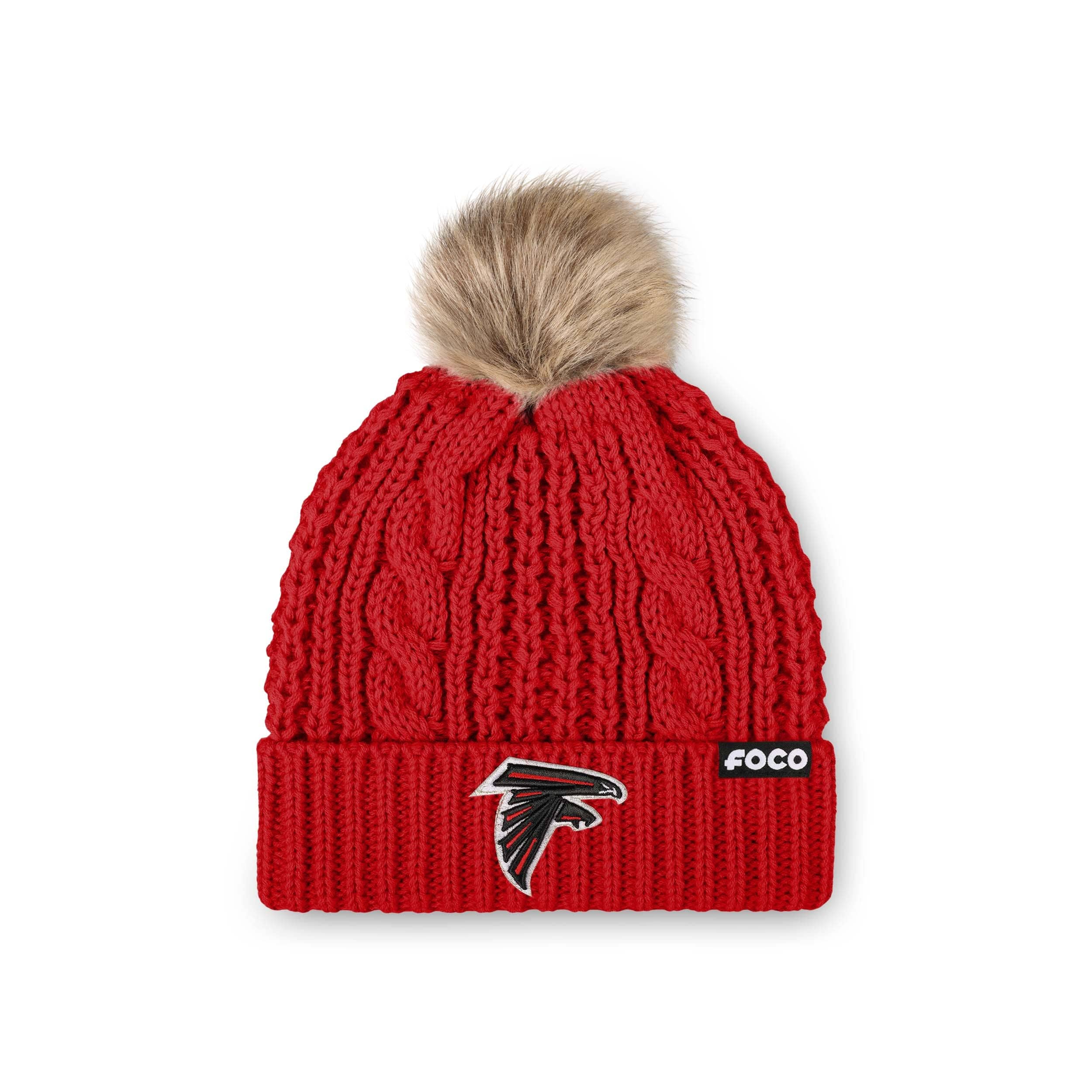 Atlanta Falcons NFL Womens Faux Fur Pom Beanie