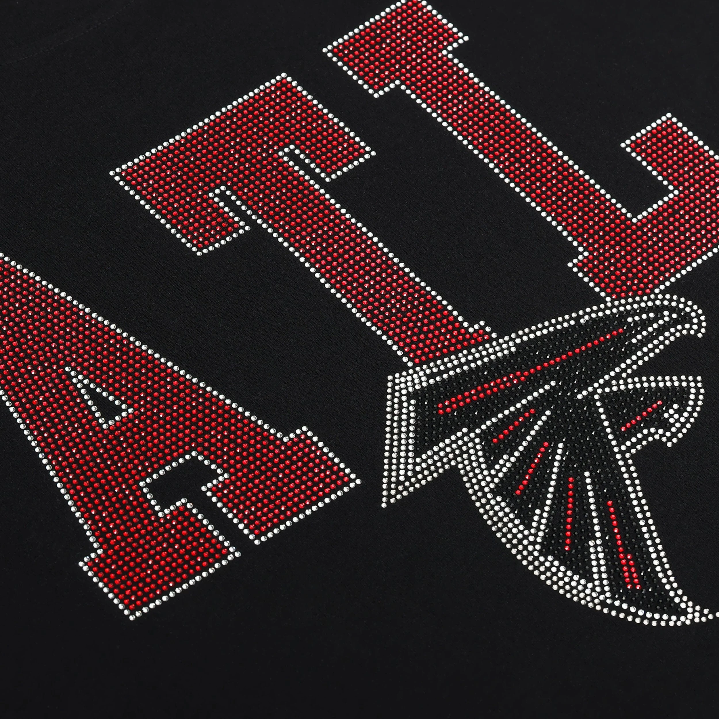 Atlanta Falcons NFL Womens Rhinestone Logo Crop Top - Image 2