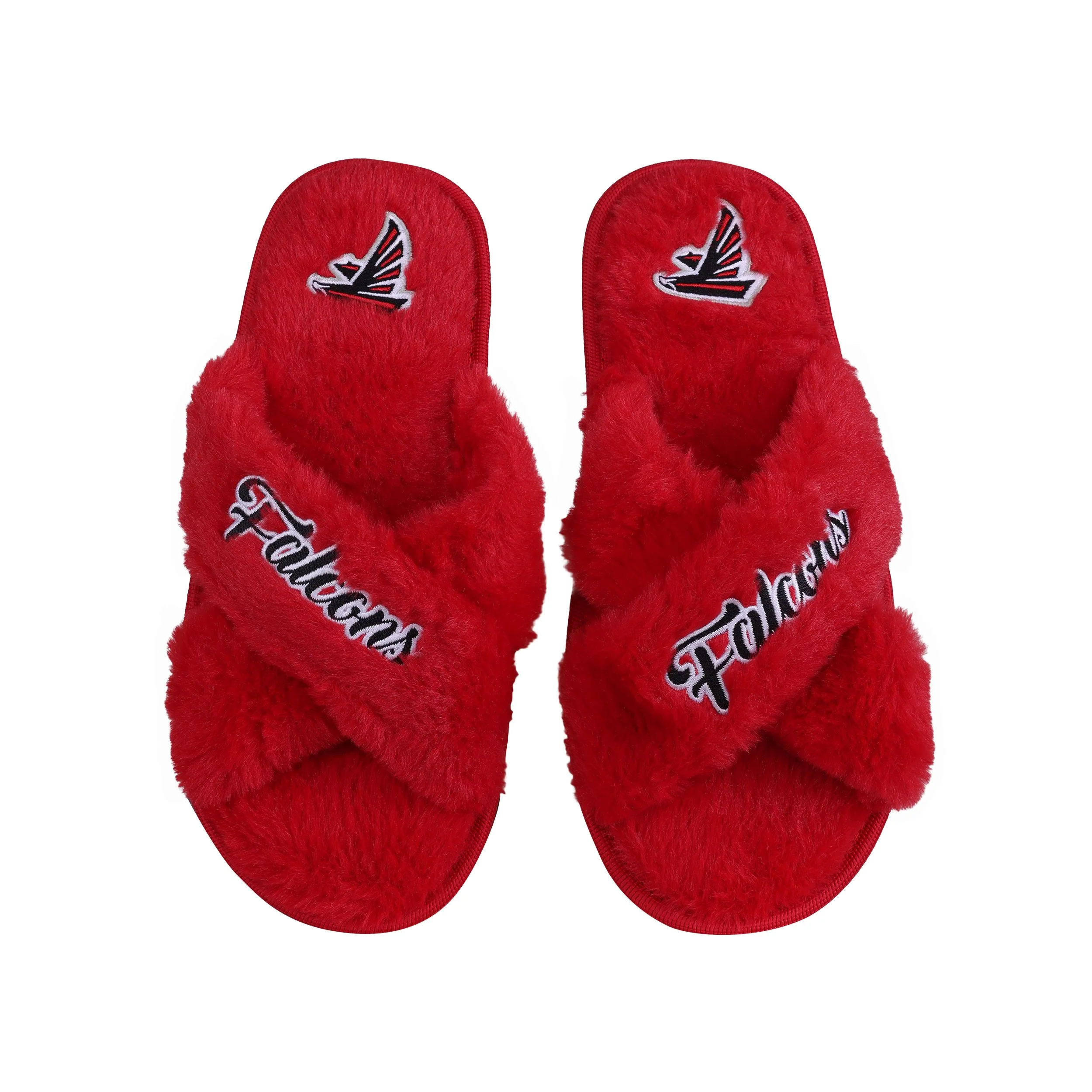 Atlanta Falcons NFL Womens Script Wordmark Fur Cross Slide - Image 2