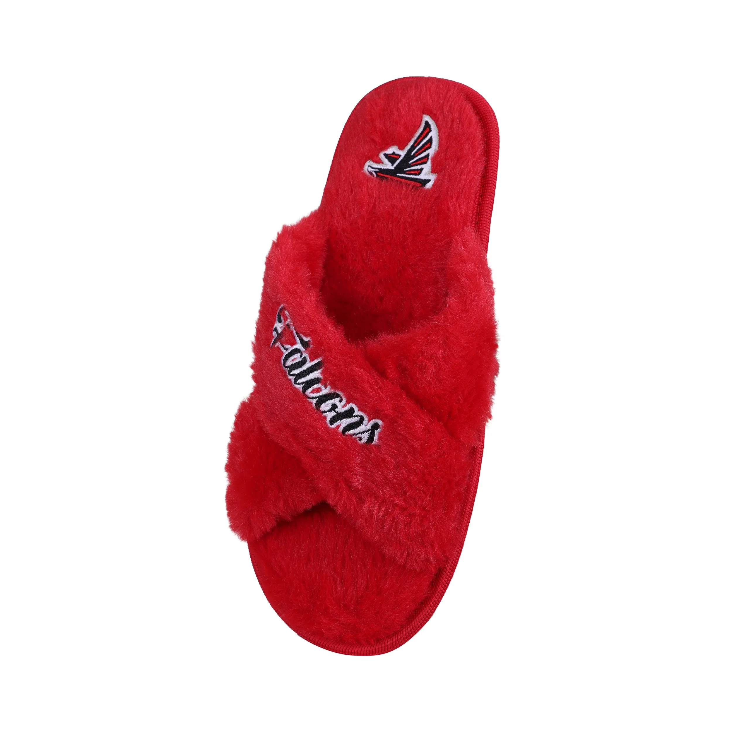 Atlanta Falcons NFL Womens Script Wordmark Fur Cross Slide - Image 3