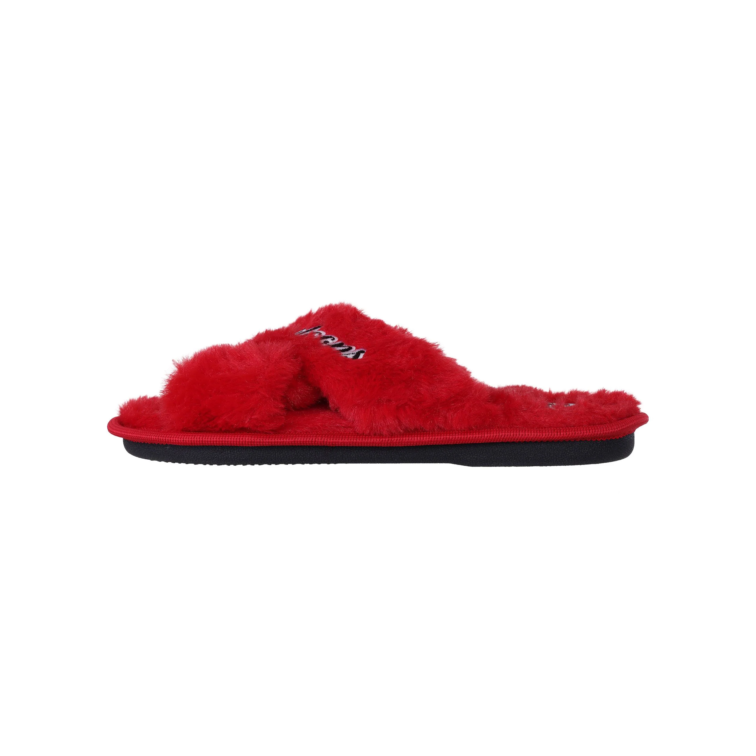 Atlanta Falcons NFL Womens Script Wordmark Fur Cross Slide - Image 4