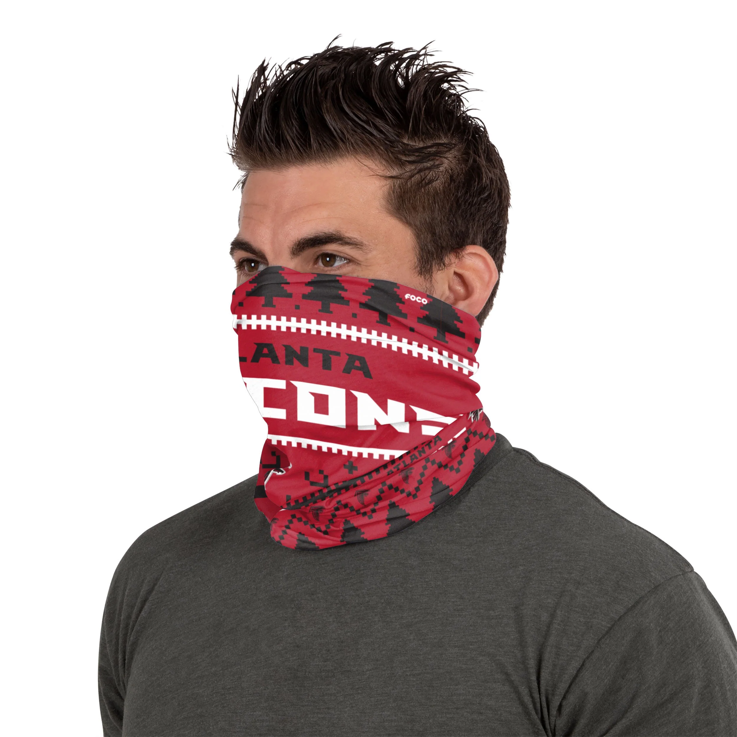 Atlanta Falcons NFL Wordmark Holiday Gaiter Scarf - Image 3