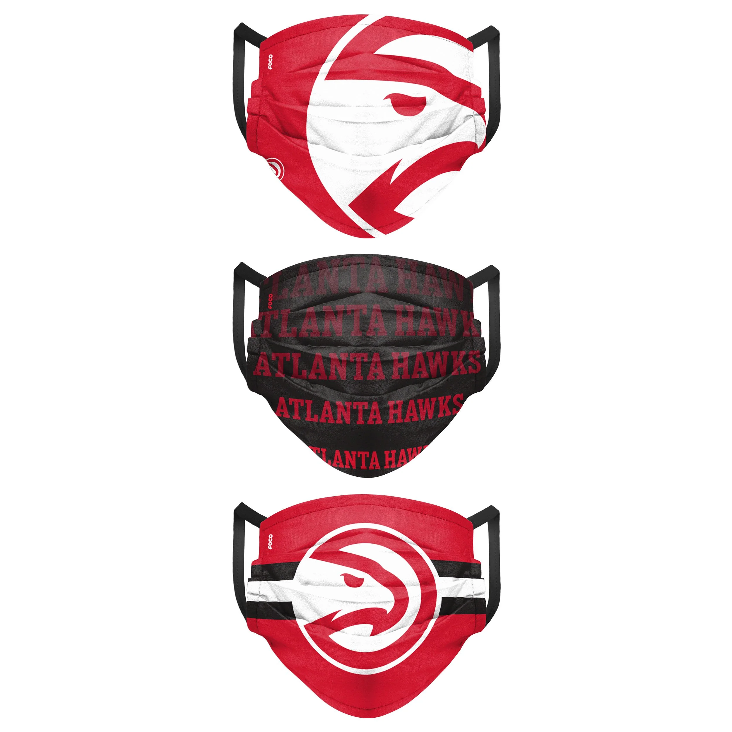 Atlanta Hawks NBA Mens Matchday 3 Pack Face Cover - Image 2