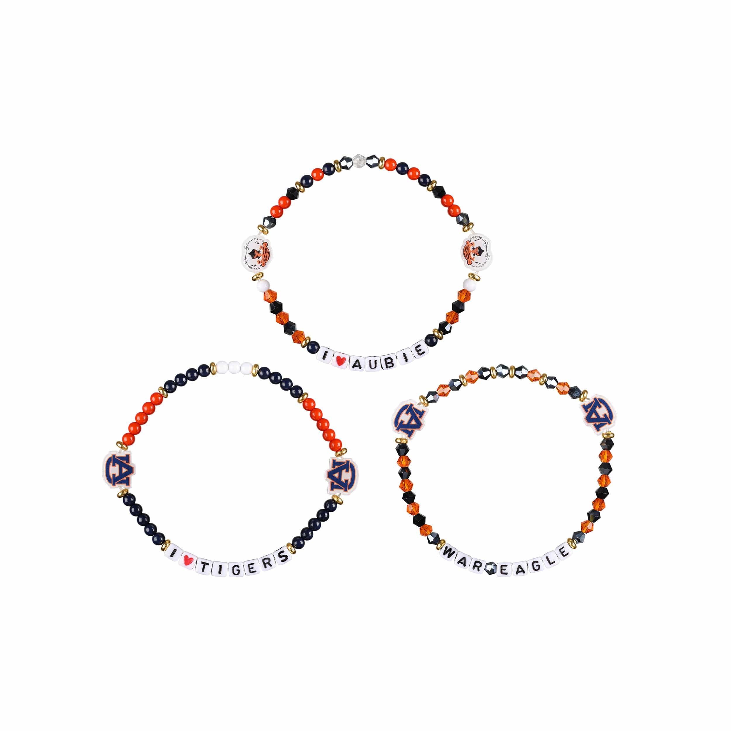 Auburn Tigers NCAA 3 Pack Friendship Bracelet - Image 3
