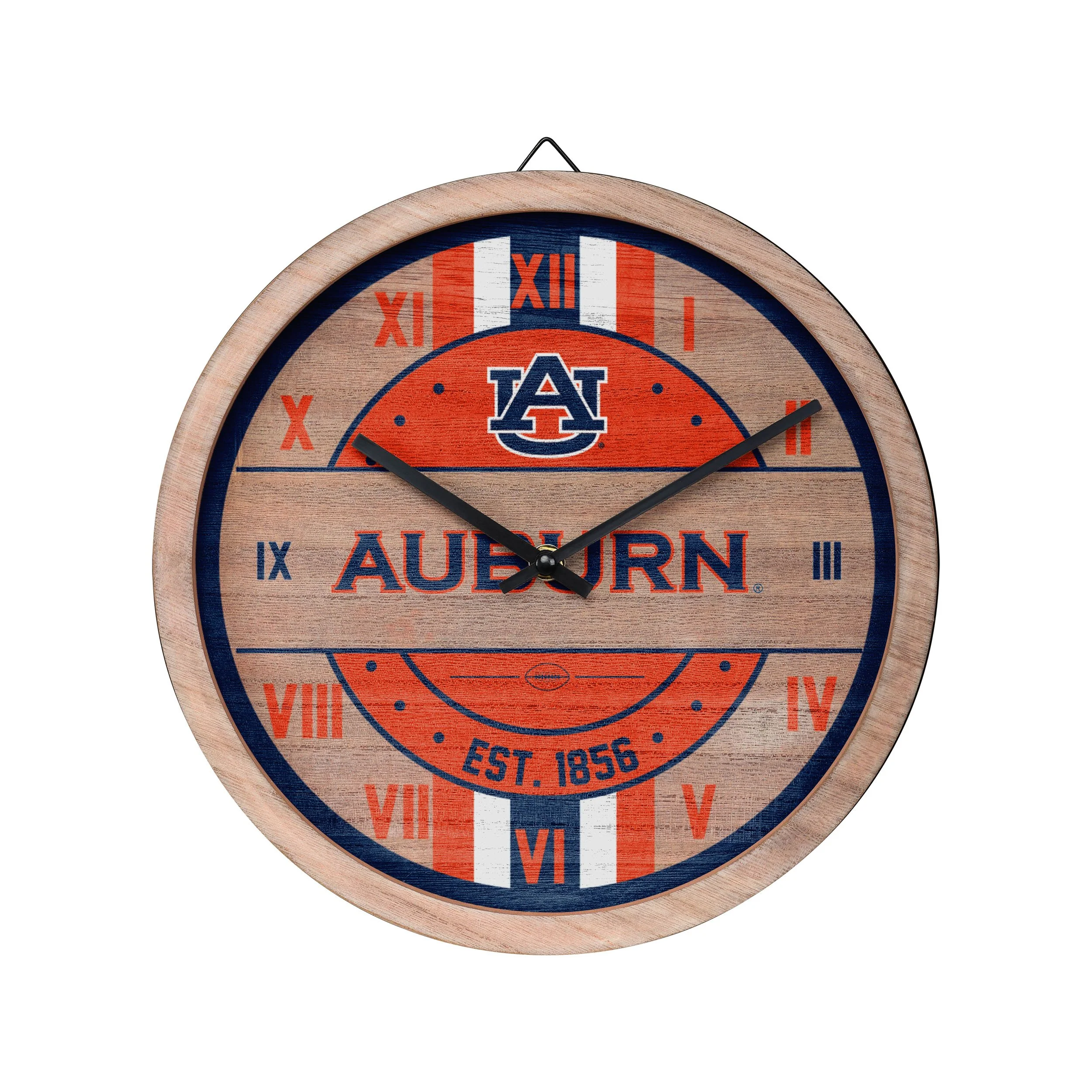 Auburn Tigers NCAA Barrel Wall Clock