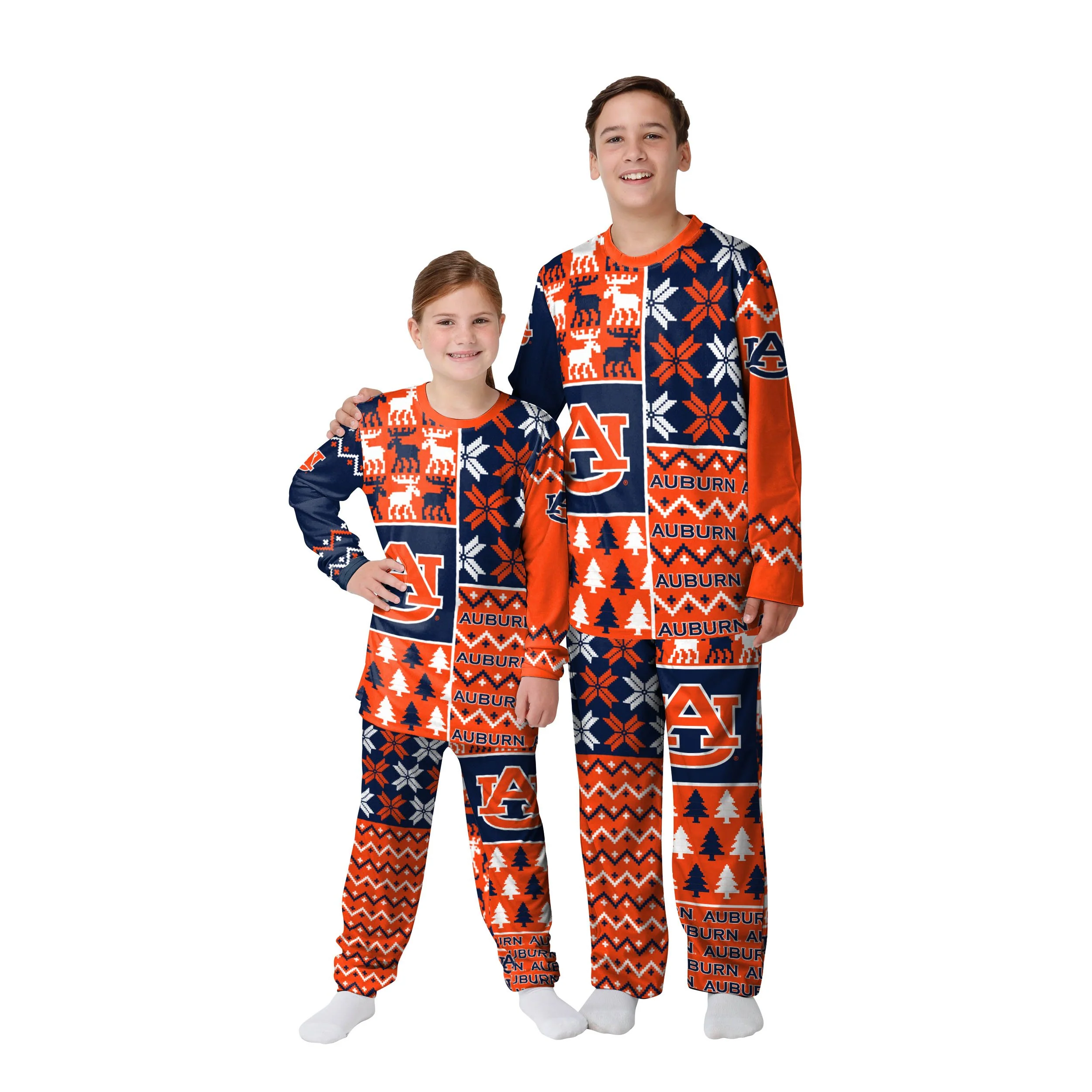 Auburn Tigers NCAA Busy Block Family Holiday Pajamas - Image 4