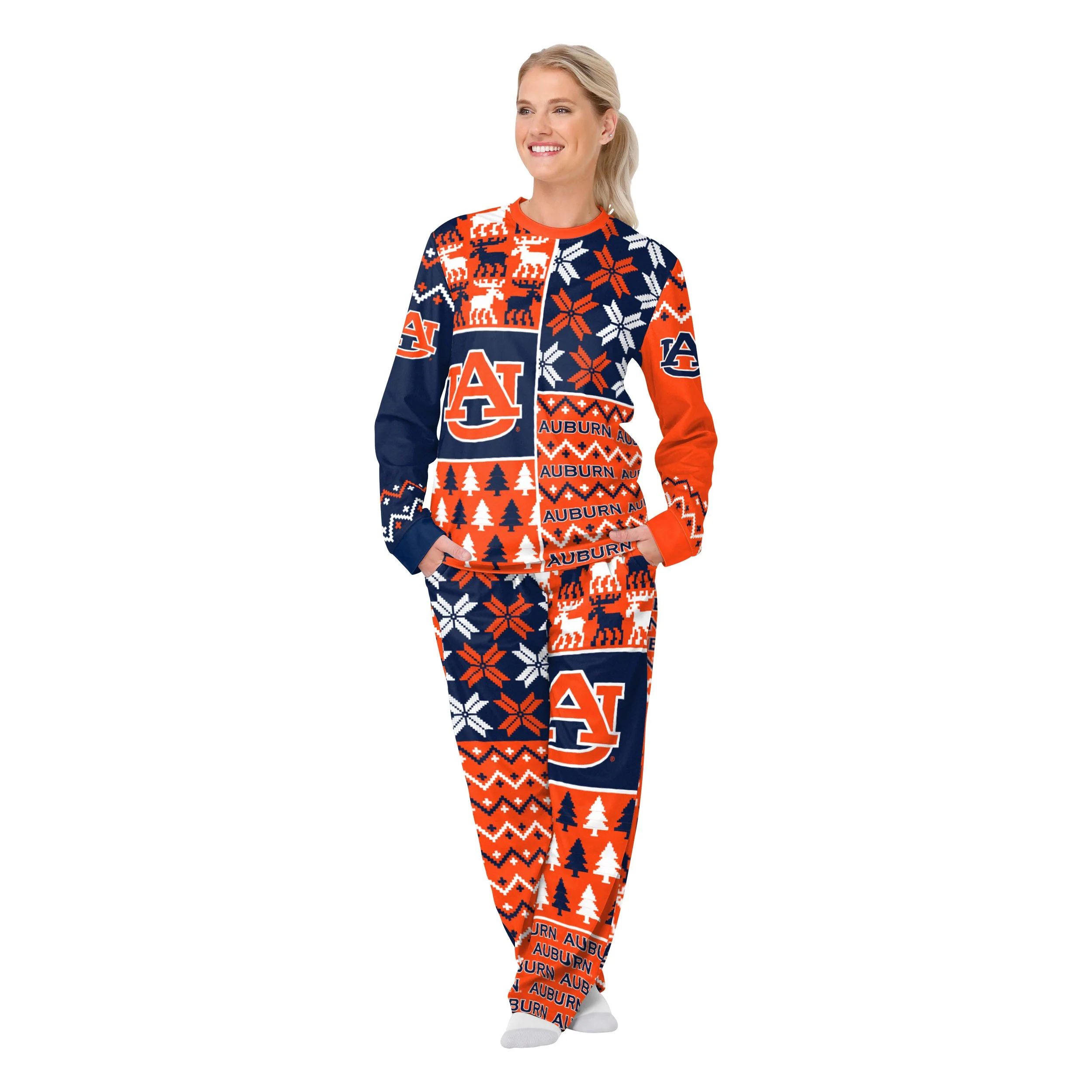 Auburn Tigers NCAA Busy Block Family Holiday Pajamas - Image 5