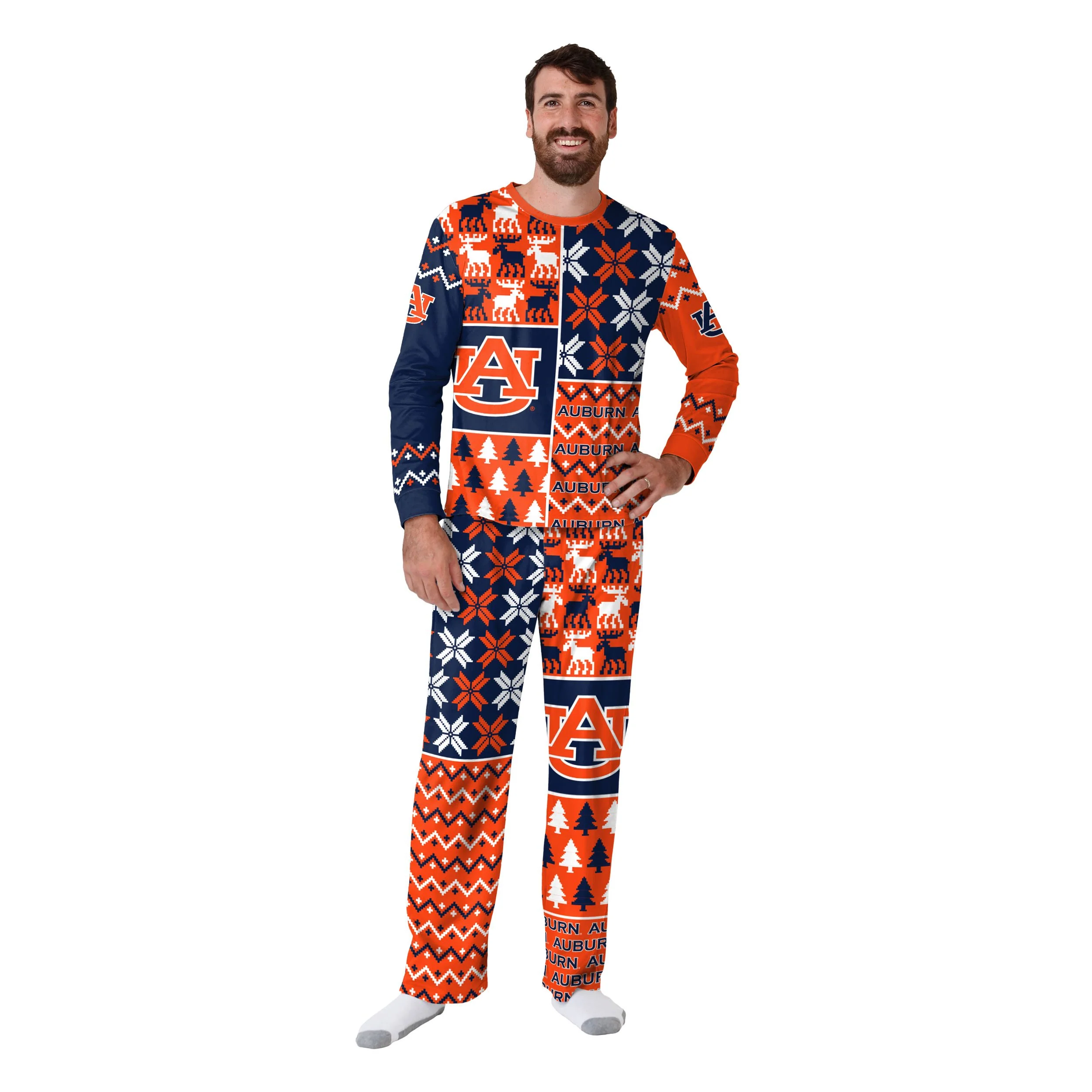 Auburn Tigers NCAA Busy Block Family Holiday Pajamas - Image 6