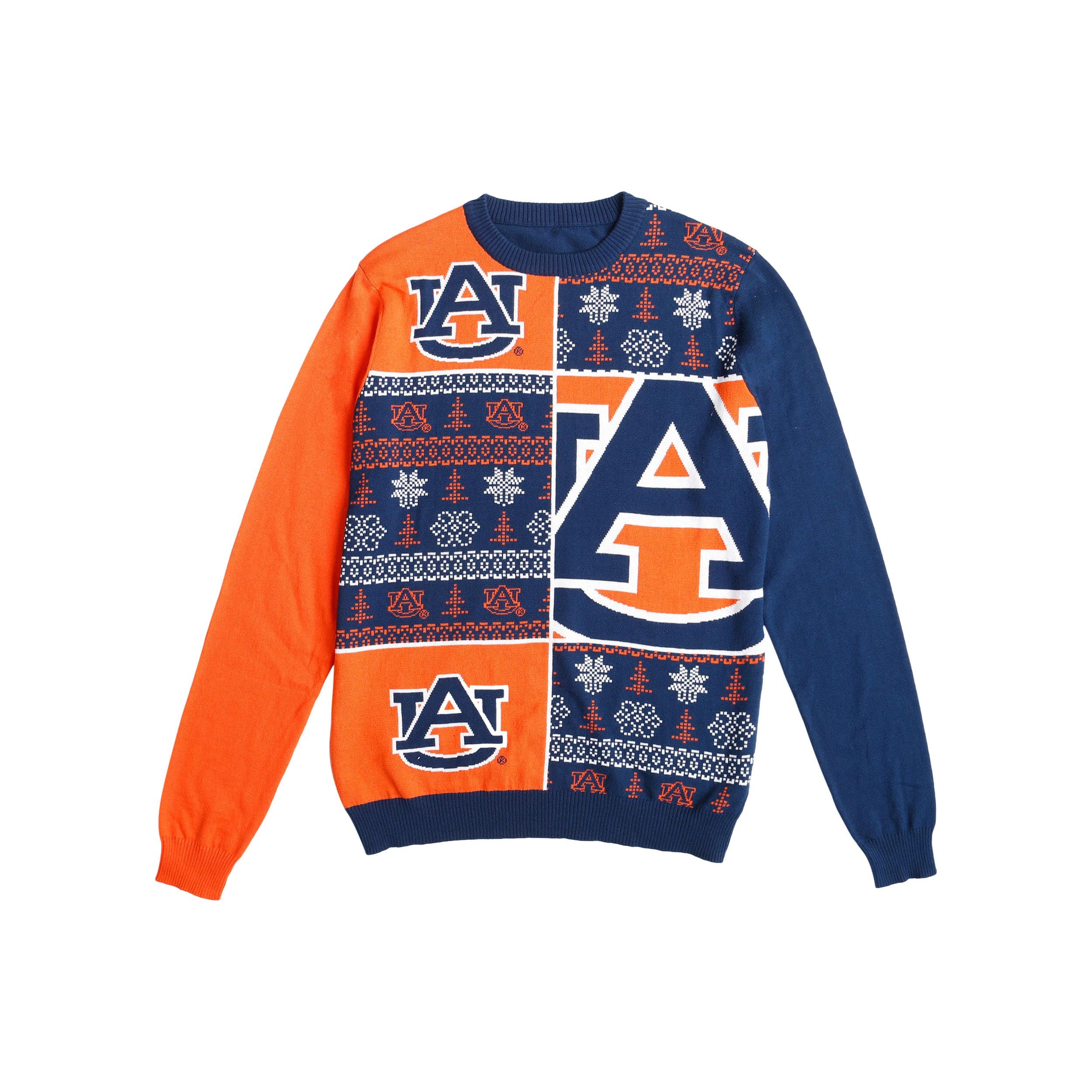 Auburn Tigers NCAA Mens Busy Block Snowfall Sweater