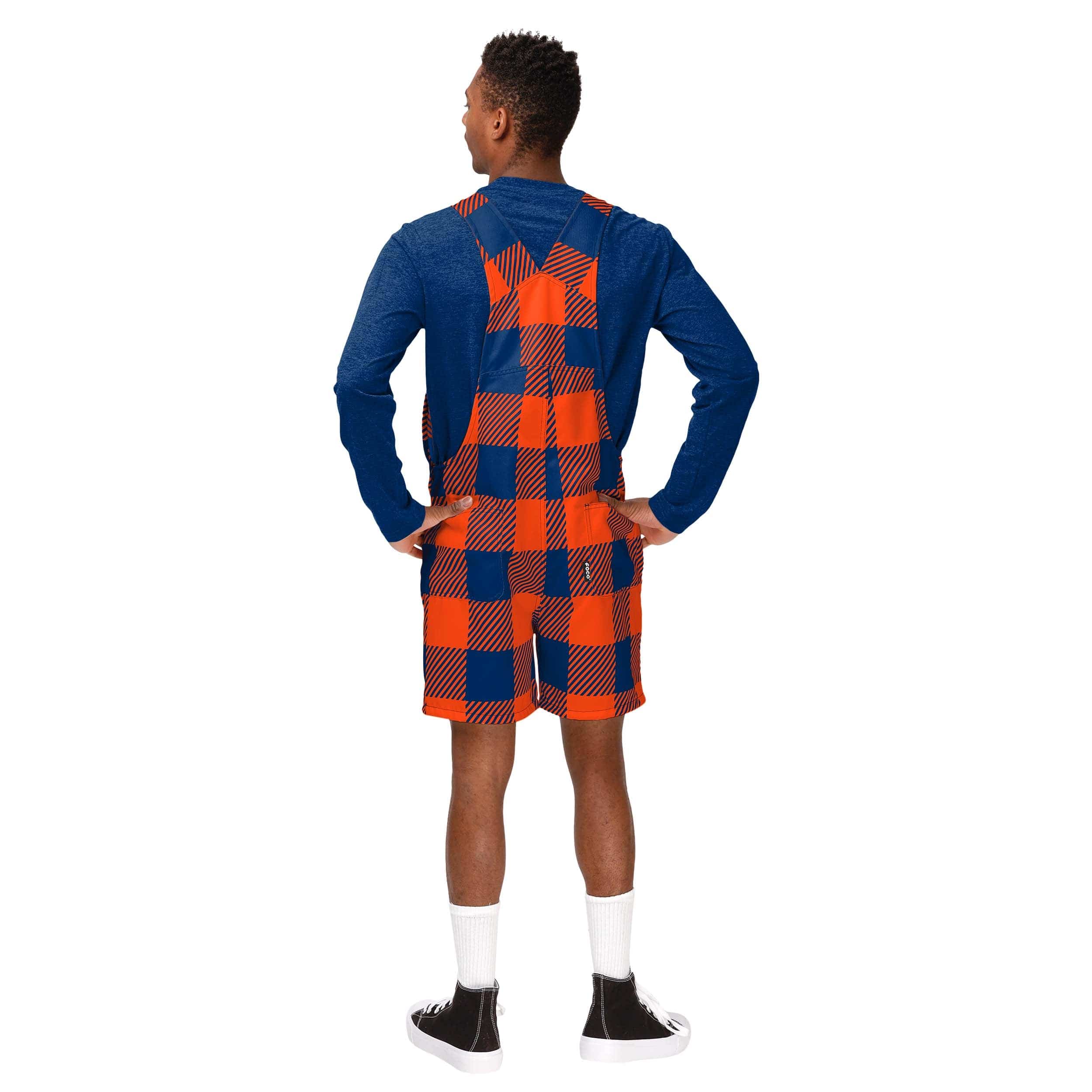 Auburn Tigers NCAA Mens Plaid Bib Shortalls - Image 2