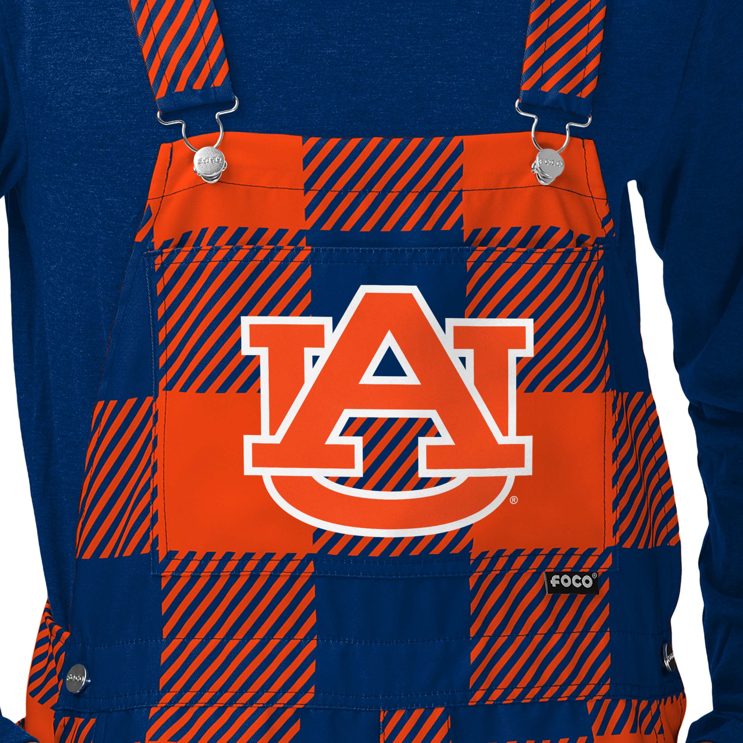 Auburn Tigers NCAA Mens Plaid Bib Shortalls - Image 4