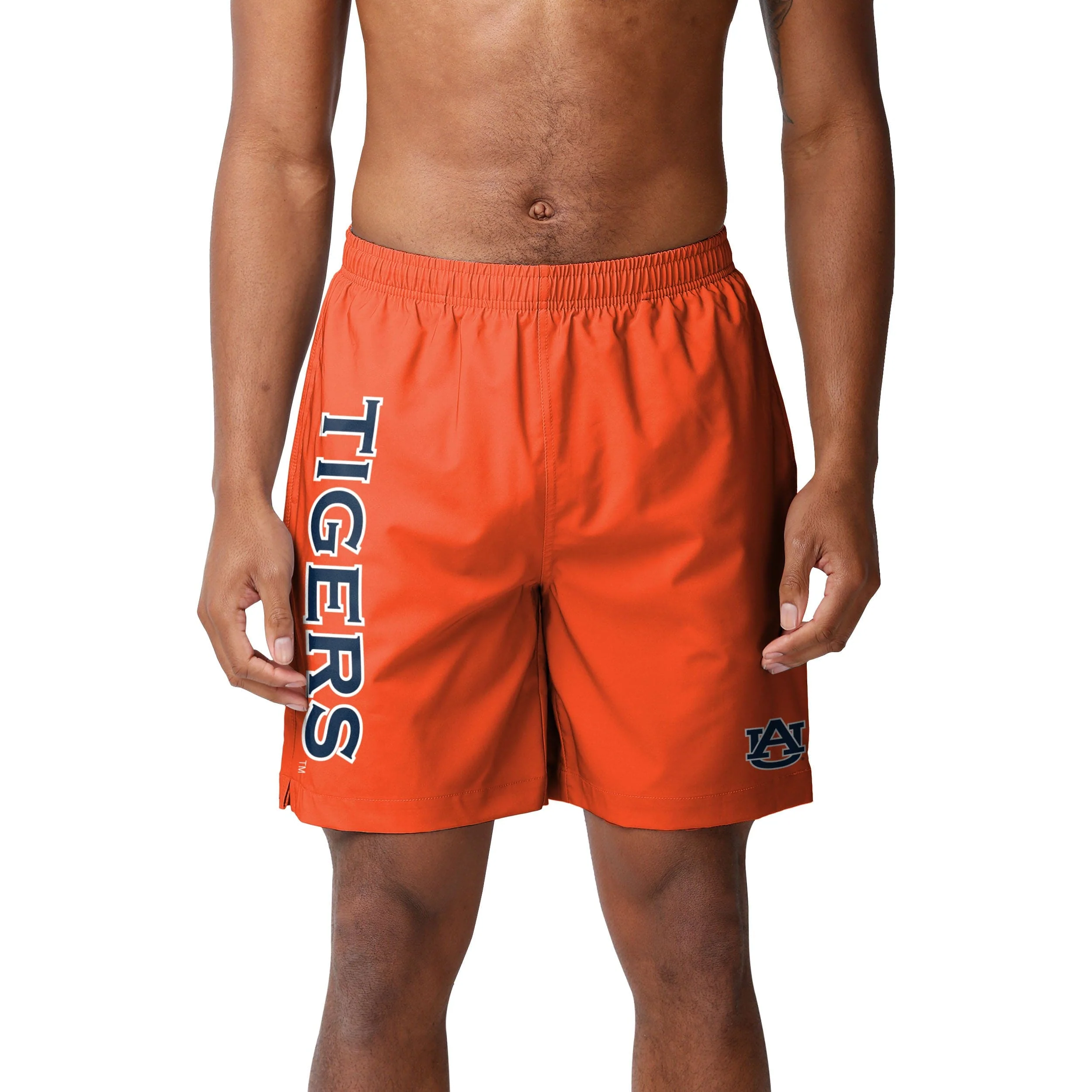 Auburn Tigers NCAA Mens Solid Wordmark Traditional Swimming Trunks - Image 2