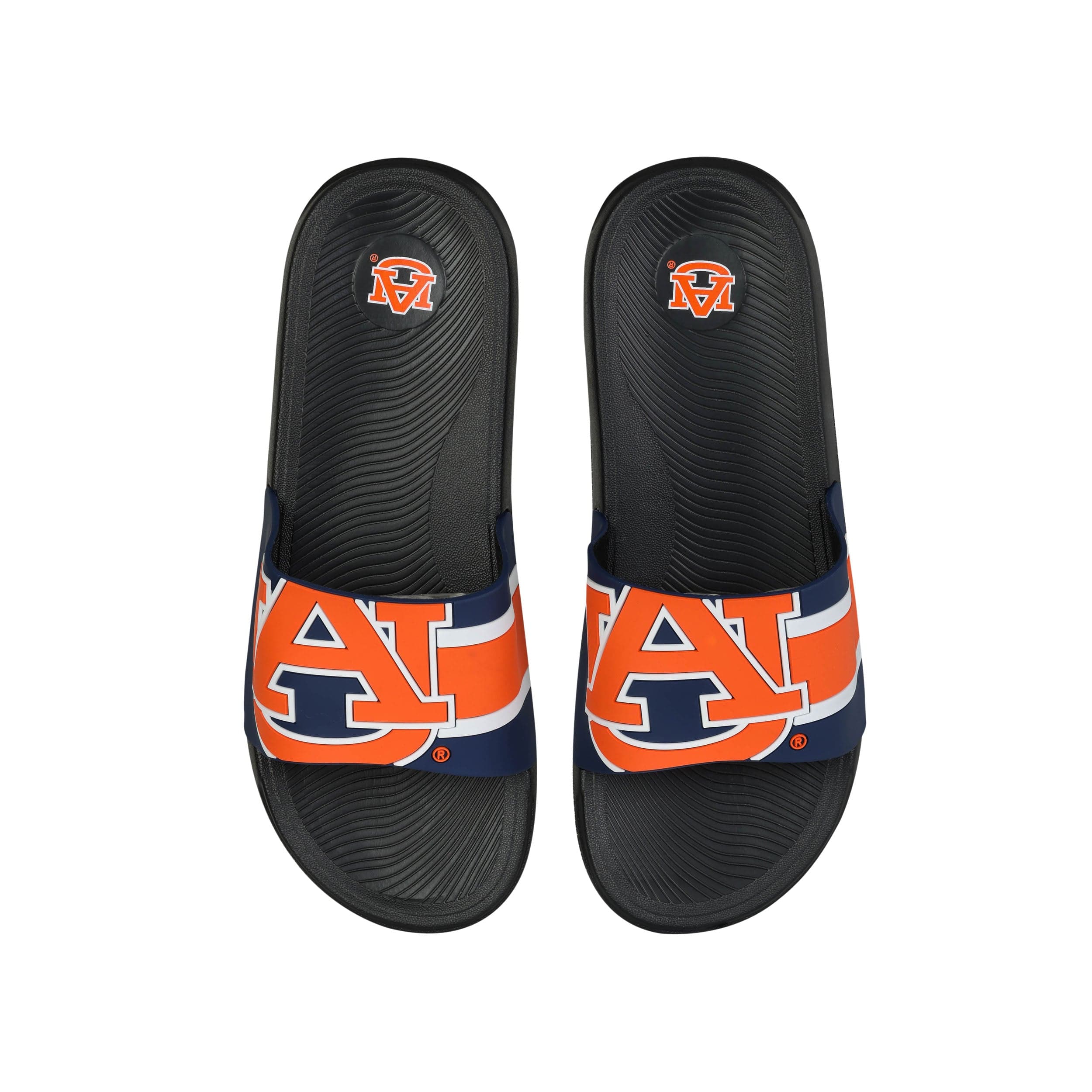 Auburn Tigers NCAA Mens Striped Big Logo Raised Slide - Image 2