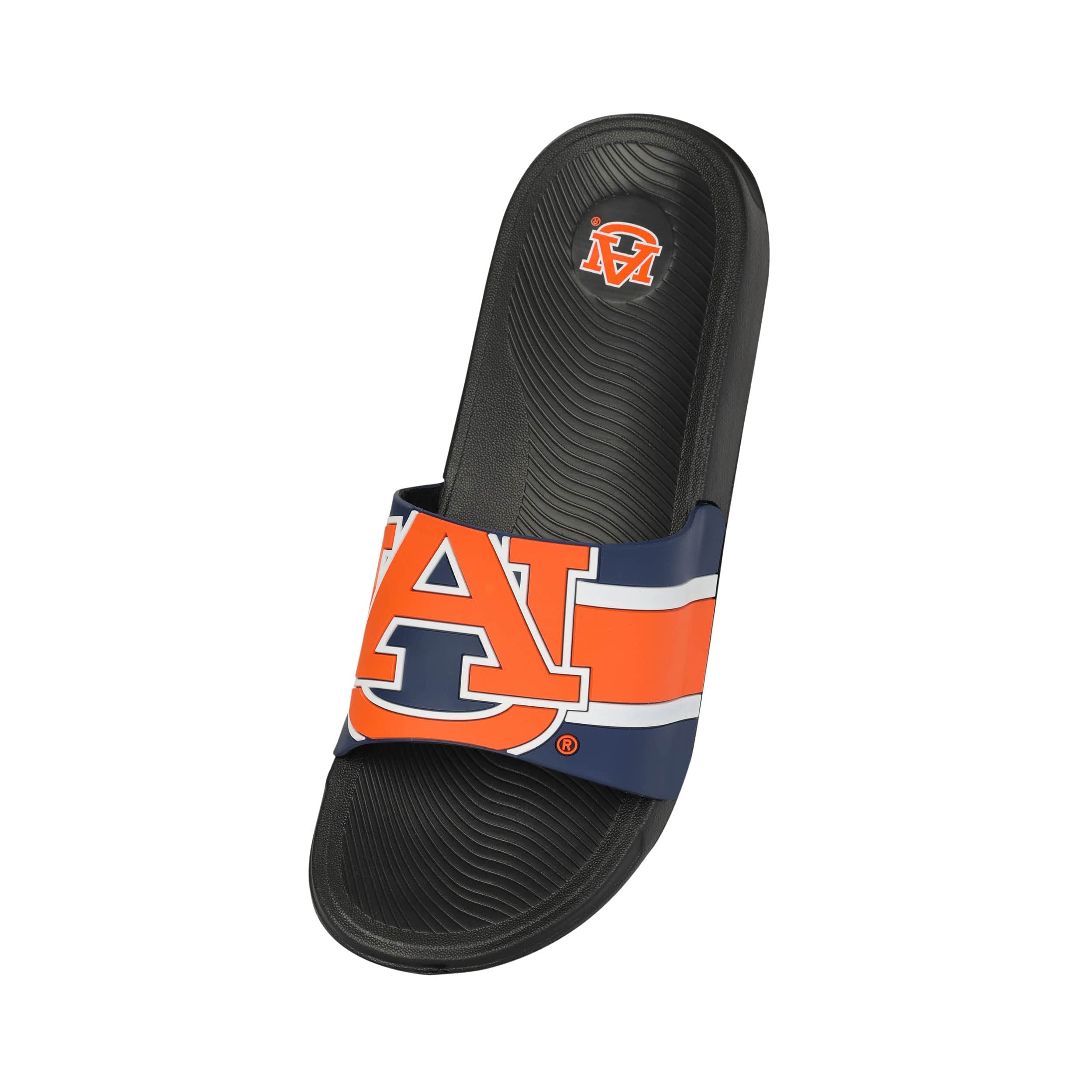 Auburn Tigers NCAA Mens Striped Big Logo Raised Slide - Image 3