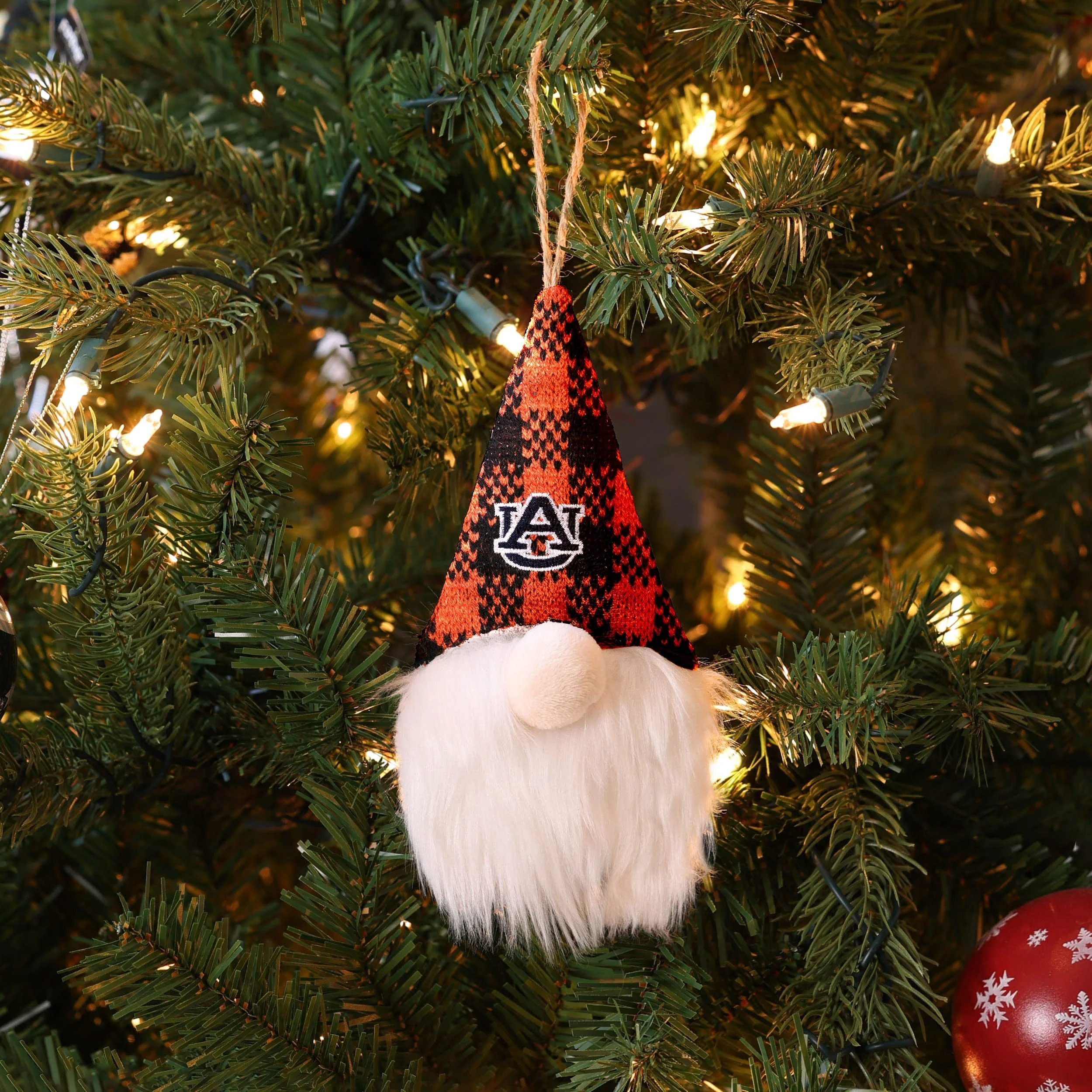 Auburn Tigers NCAA Plaid Hat Plush Gnome Ornament - Image 3