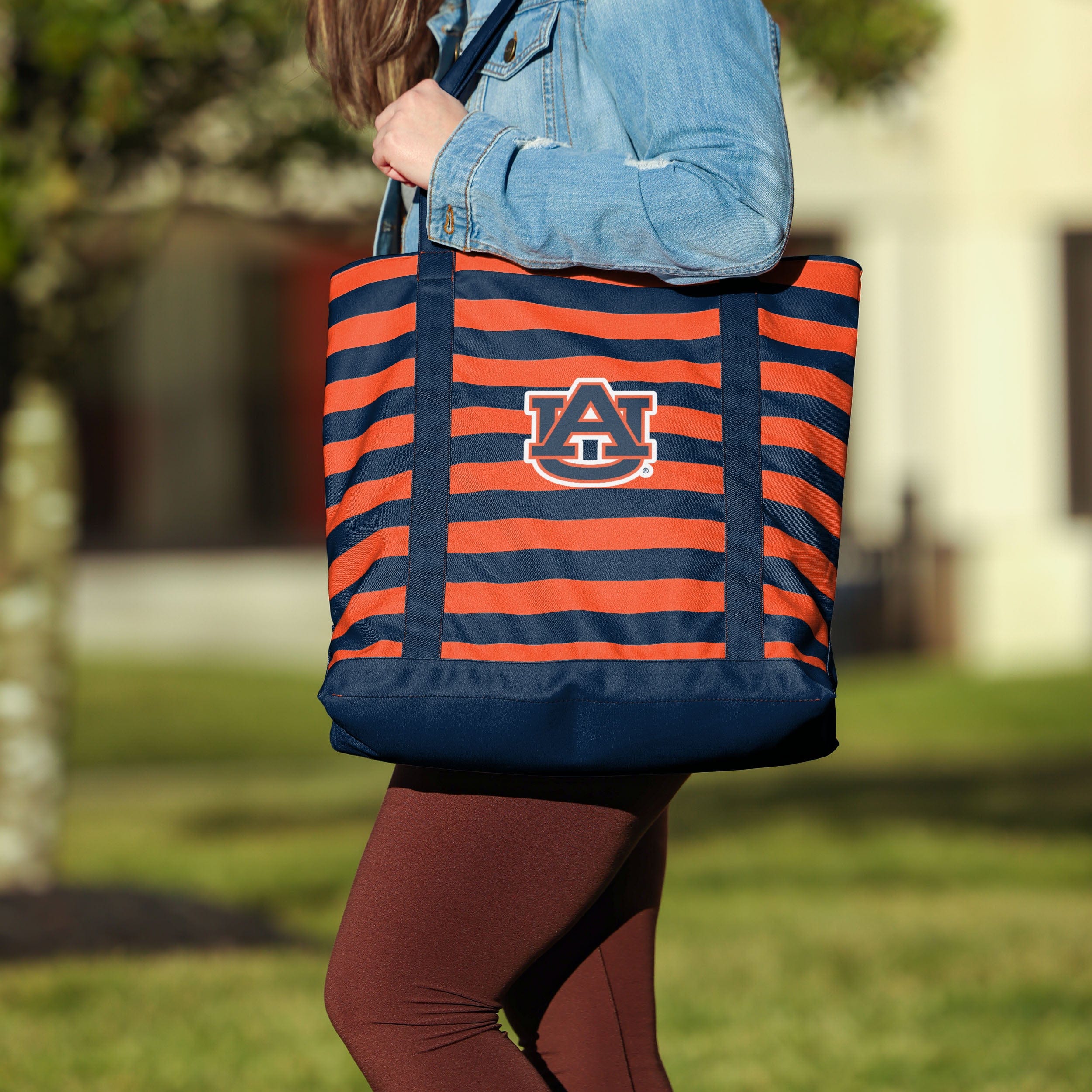 Auburn Tigers NCAA Team Stripe Canvas Tote Bag - Image 3