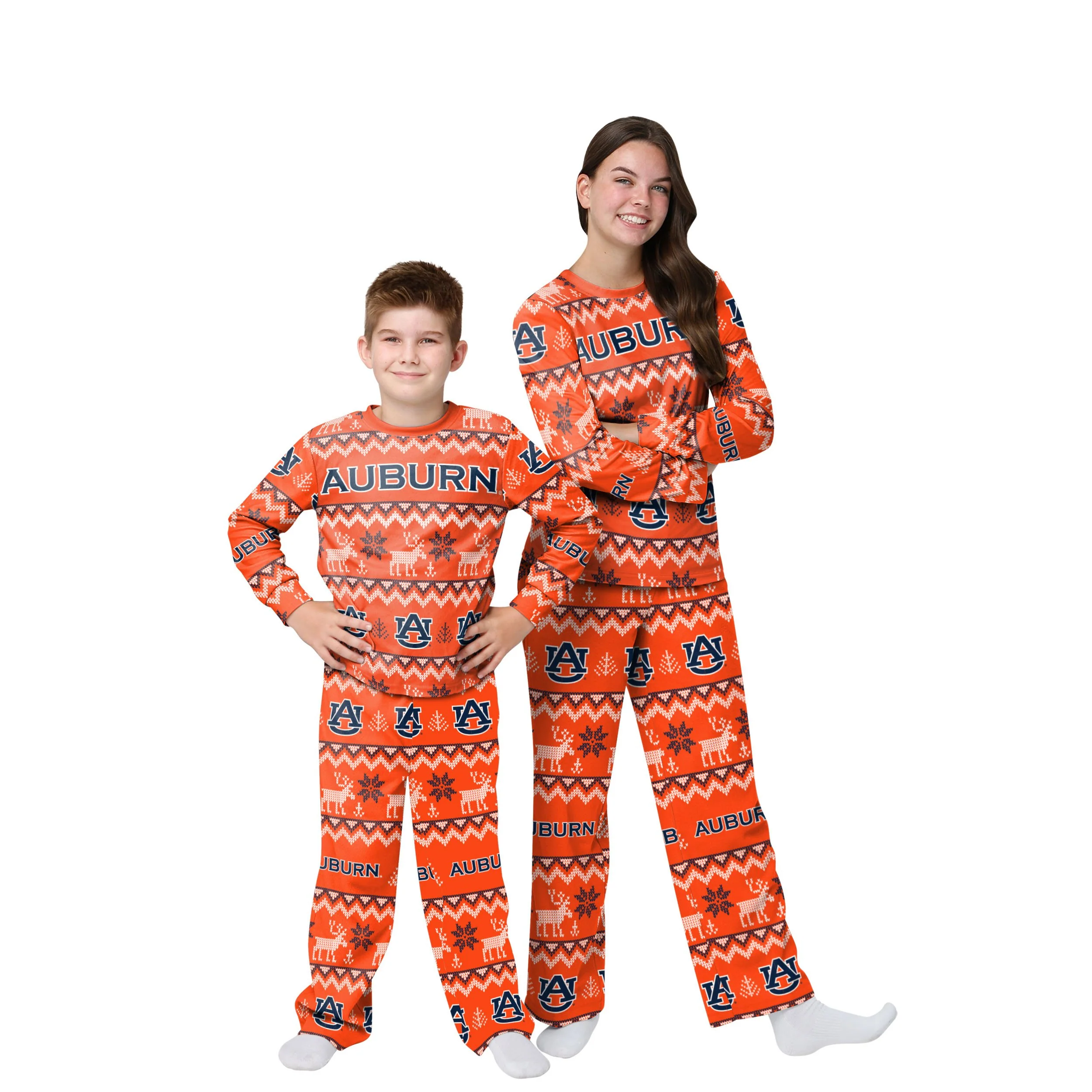 Auburn Tigers NCAA Ugly Pattern Family Holiday Pajamas - Image 4