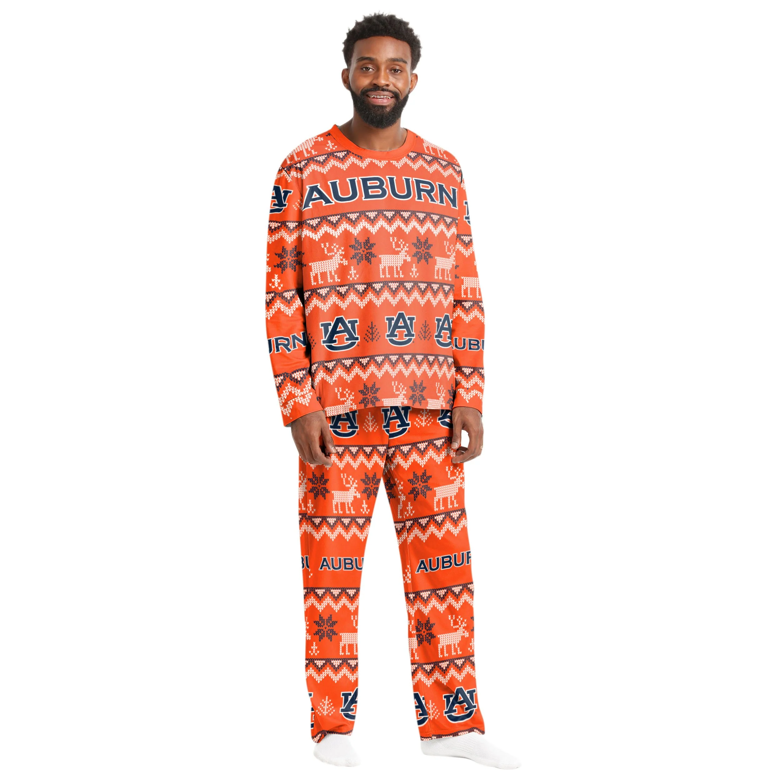 Auburn Tigers NCAA Ugly Pattern Family Holiday Pajamas - Image 6
