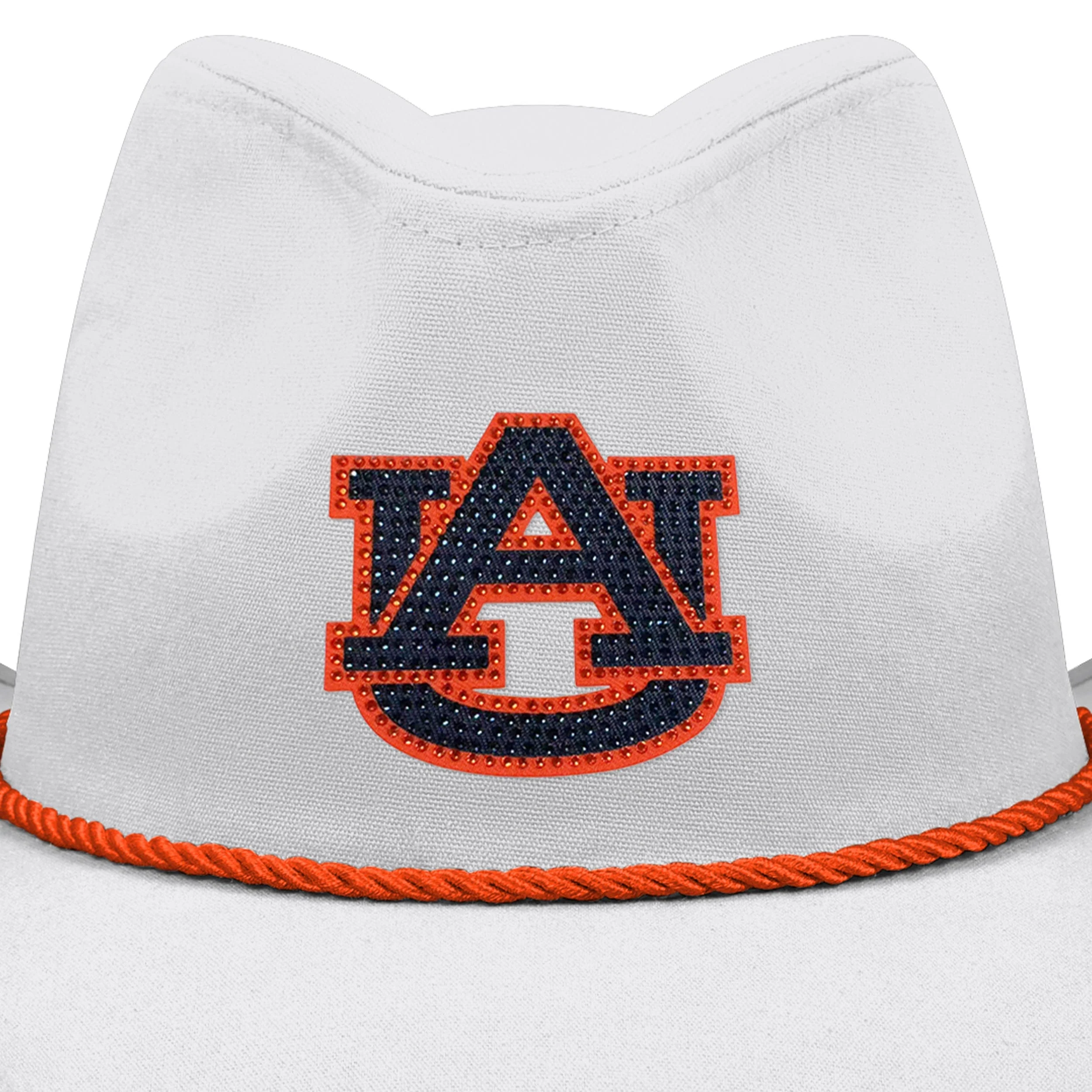 Auburn Tigers NCAA White Rhinestone Logo Cowboy Hat - Image 2