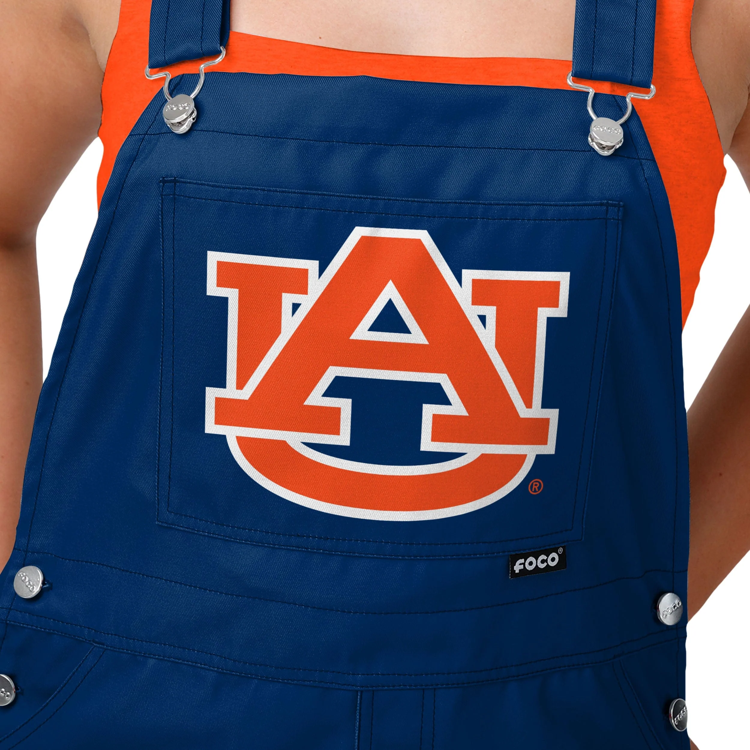 Auburn Tigers NCAA Womens Big Logo Bib Overalls - Image 4