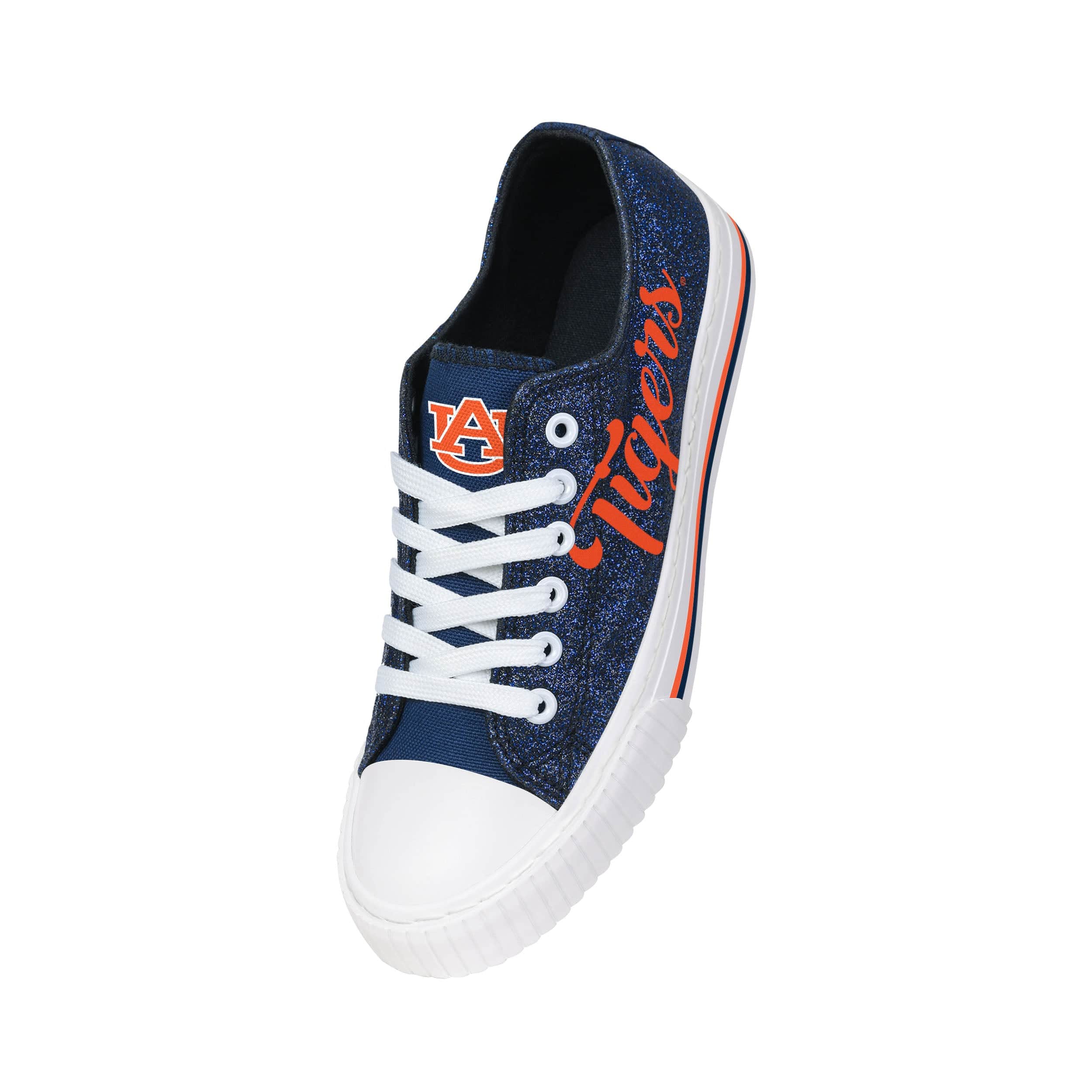 Auburn Tigers NCAA Womens Color Glitter Low Top Canvas Shoes - Image 3