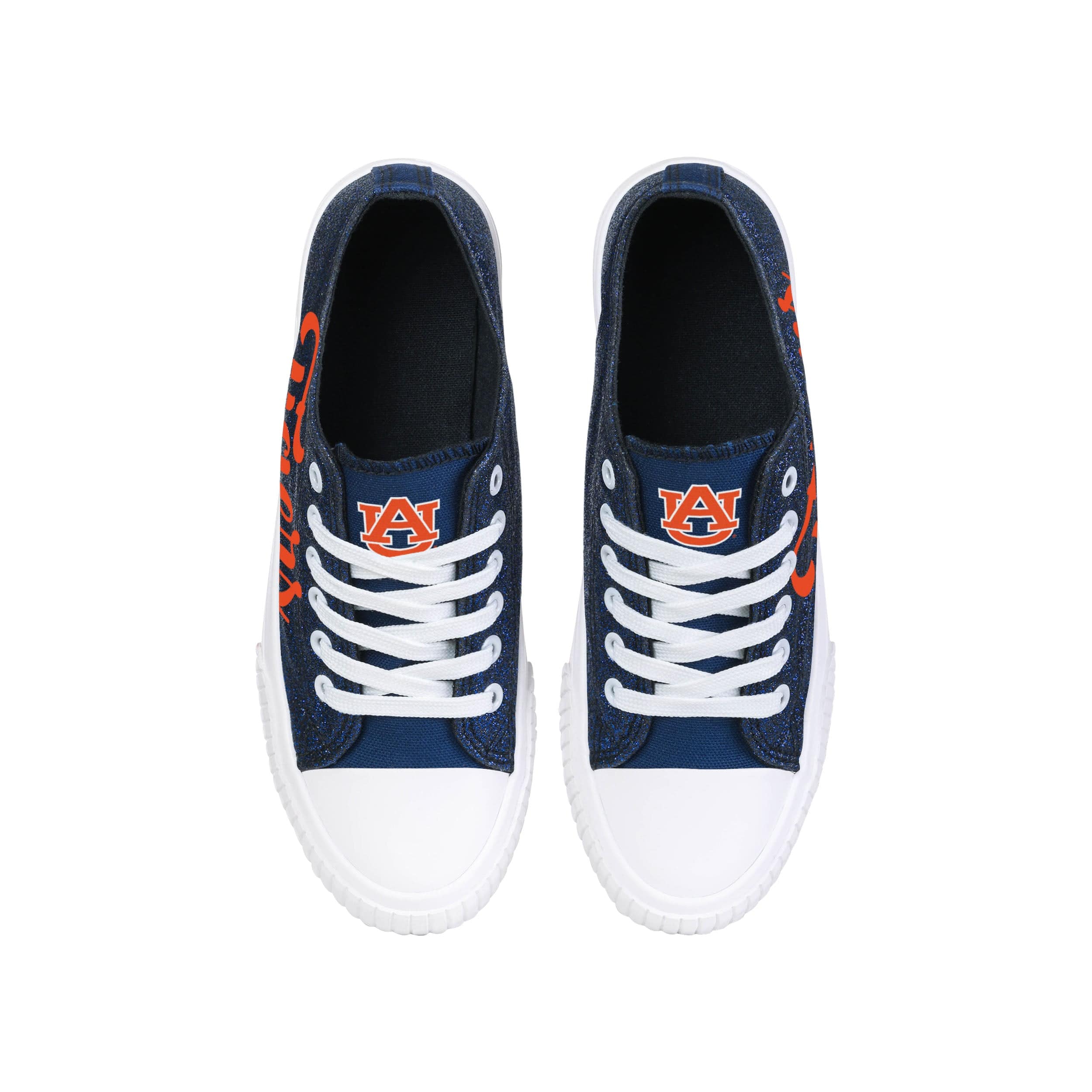 Auburn Tigers NCAA Womens Color Glitter Low Top Canvas Shoes - Image 4