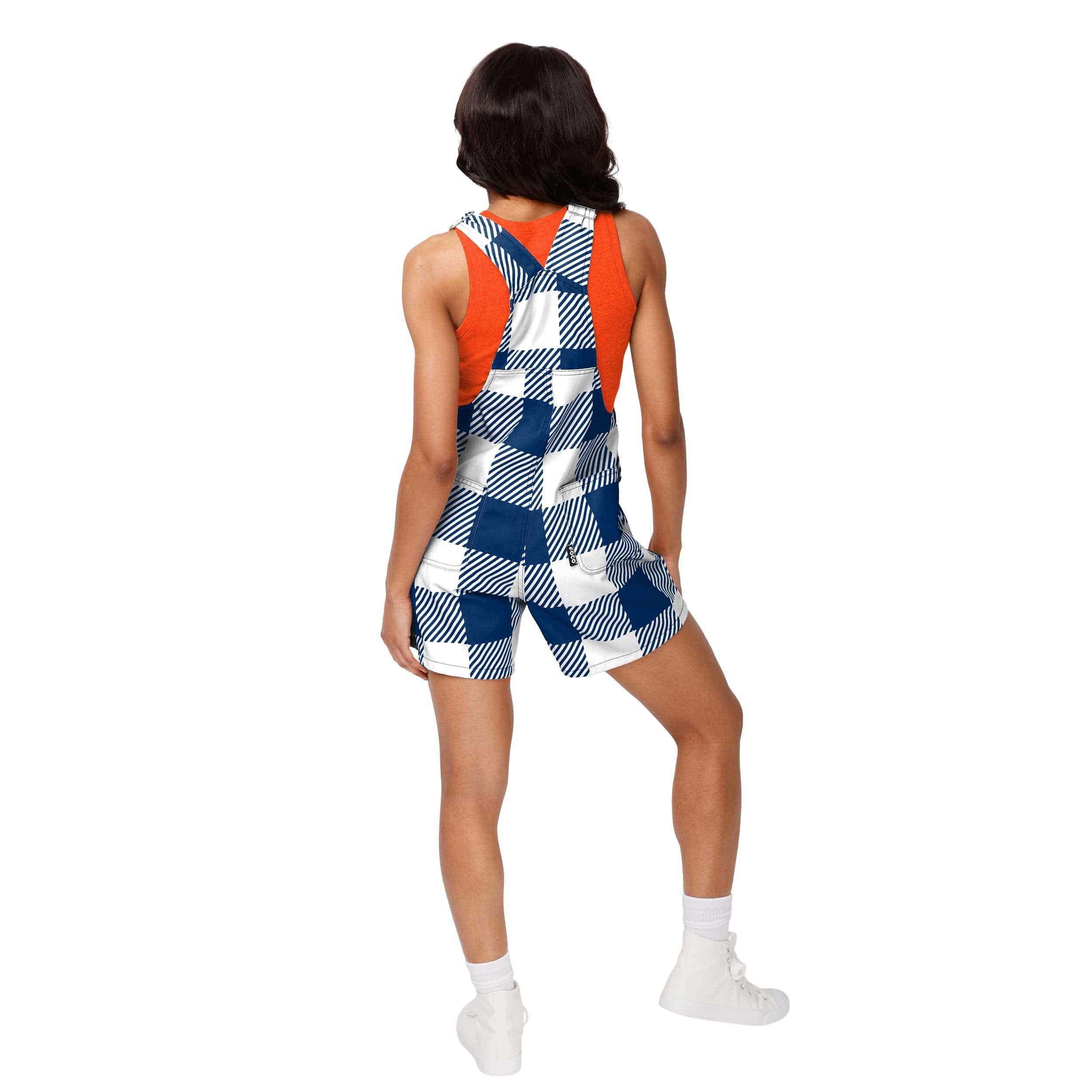 Auburn Tigers NCAA Womens Plaid Bib Shortalls - Image 2
