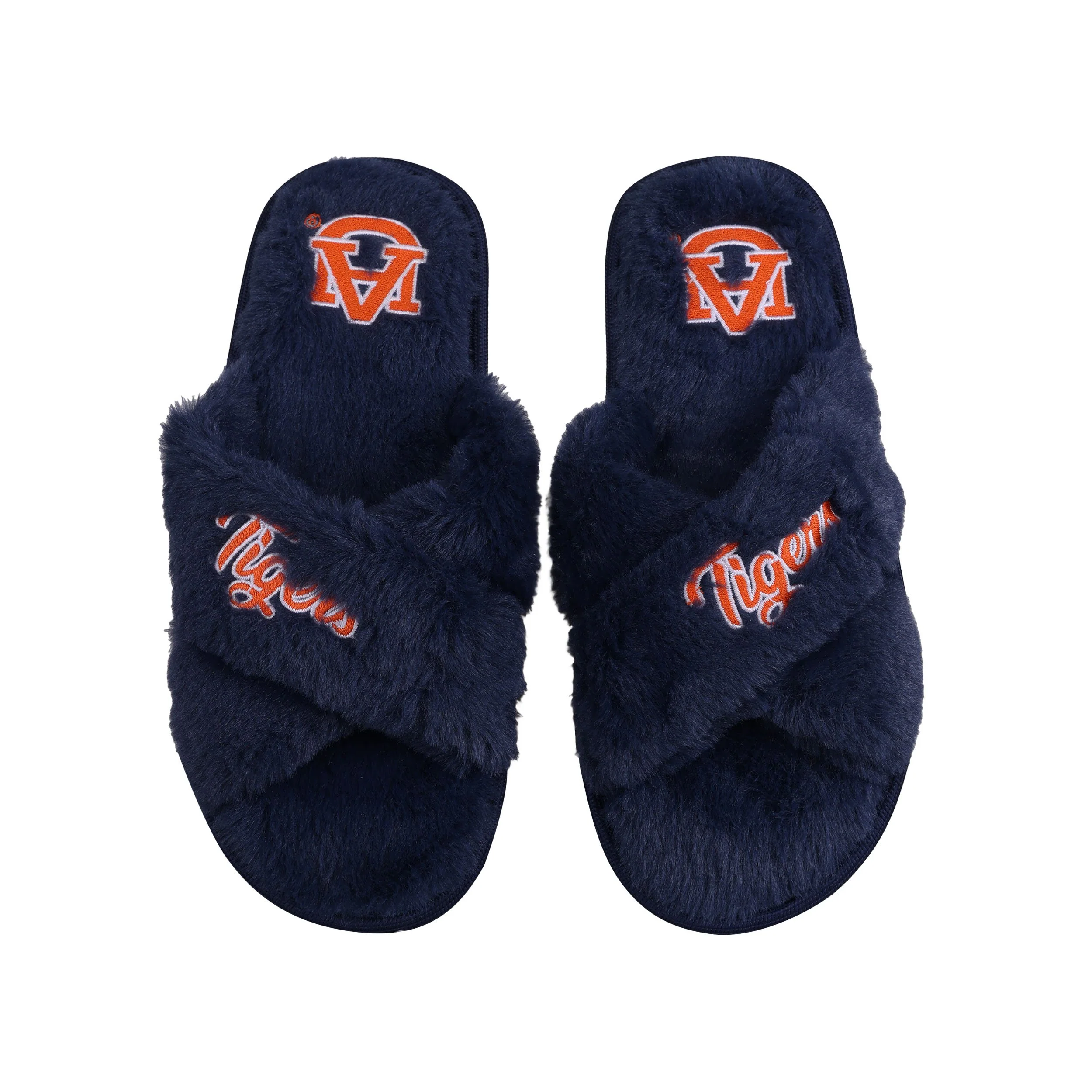 Auburn Tigers NCAA Womens Script Wordmark Fur Cross Slide - Image 2