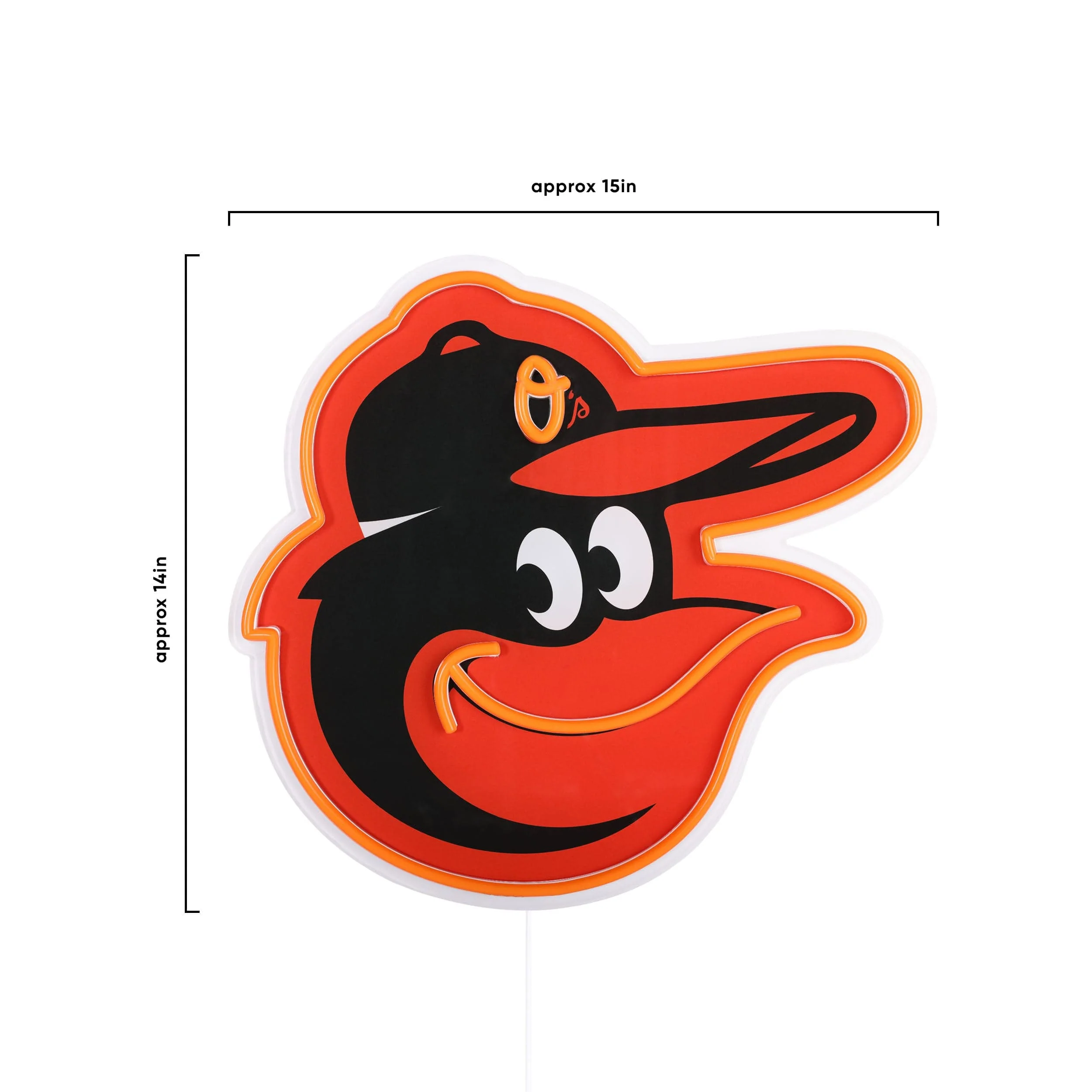 Baltimore Orioles MLB LED Neon Light Up Team Logo Sign - Image 5