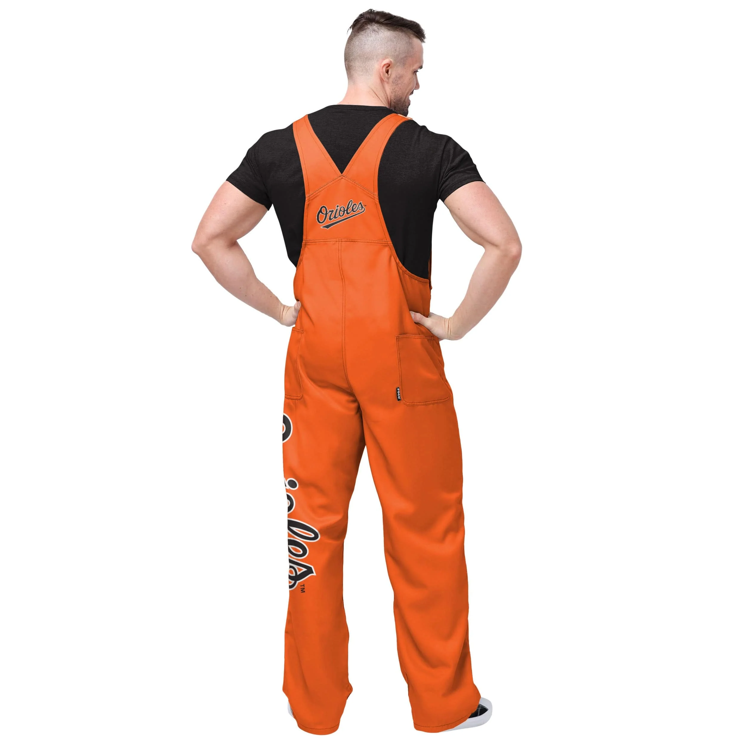 Baltimore Orioles MLB Mens Big Logo Bib Overalls - Image 2