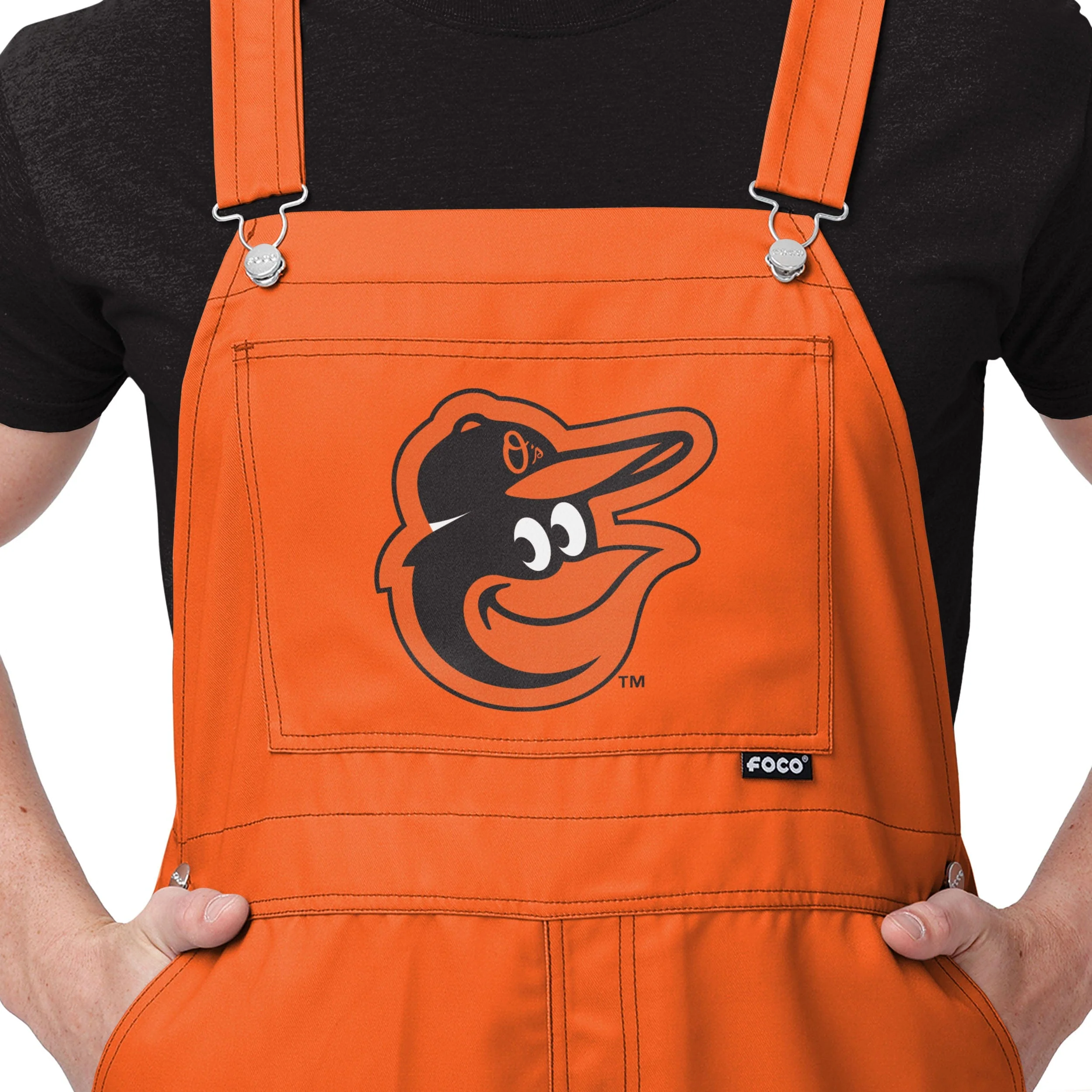 Baltimore Orioles MLB Mens Big Logo Bib Overalls - Image 4
