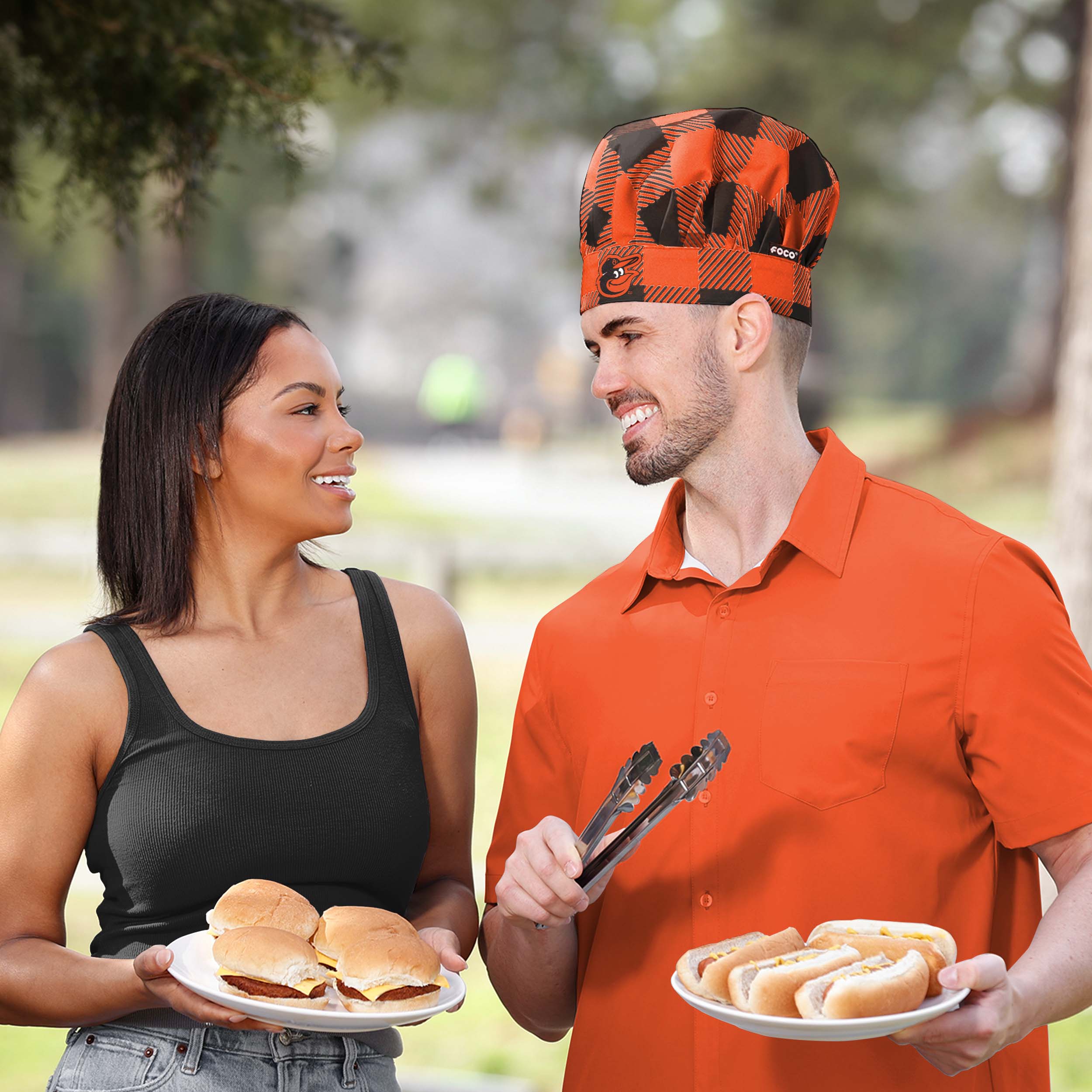 Baltimore Orioles MLB Plaid Chef Hat - Image 3