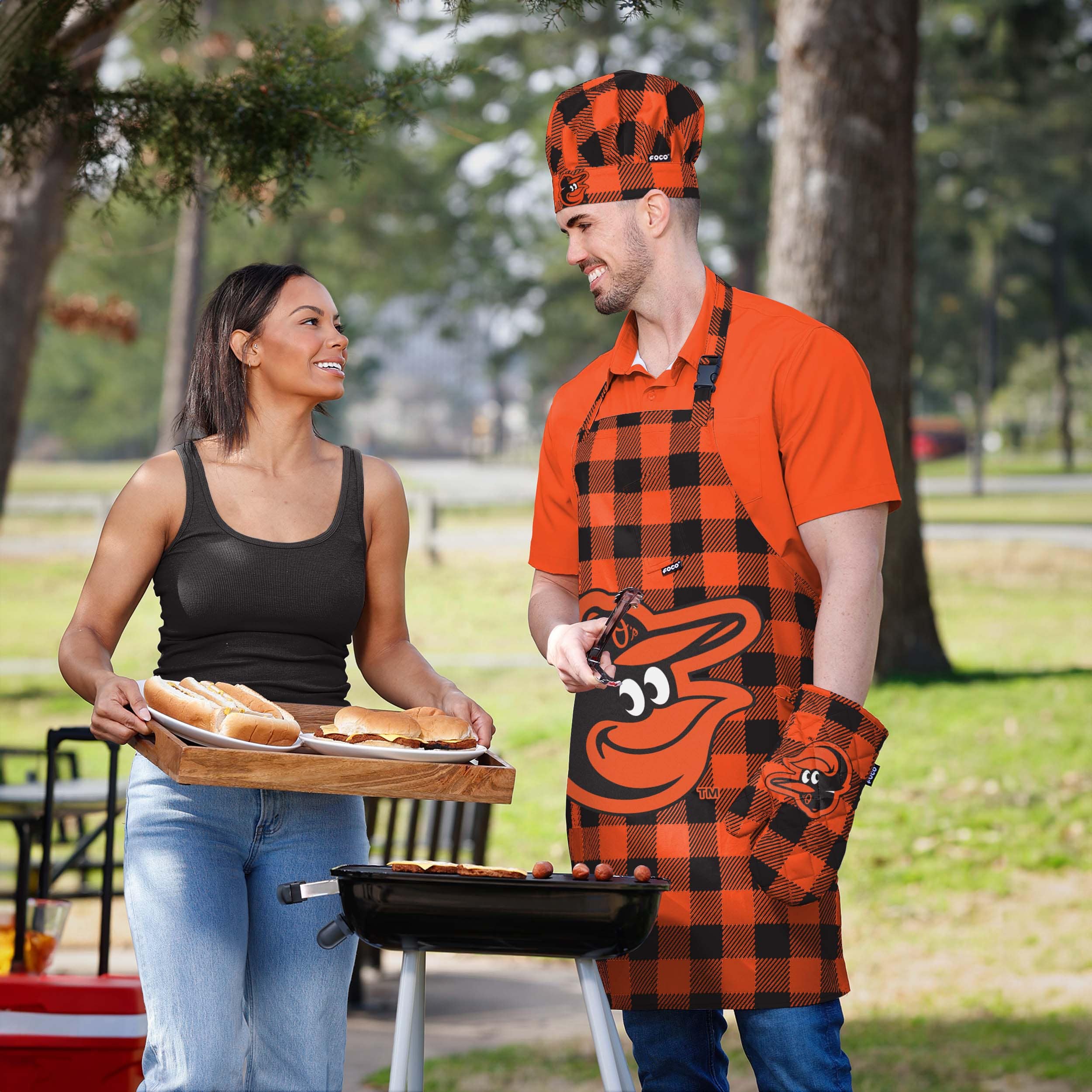 Baltimore Orioles MLB Plaid Chef Set - Image 5