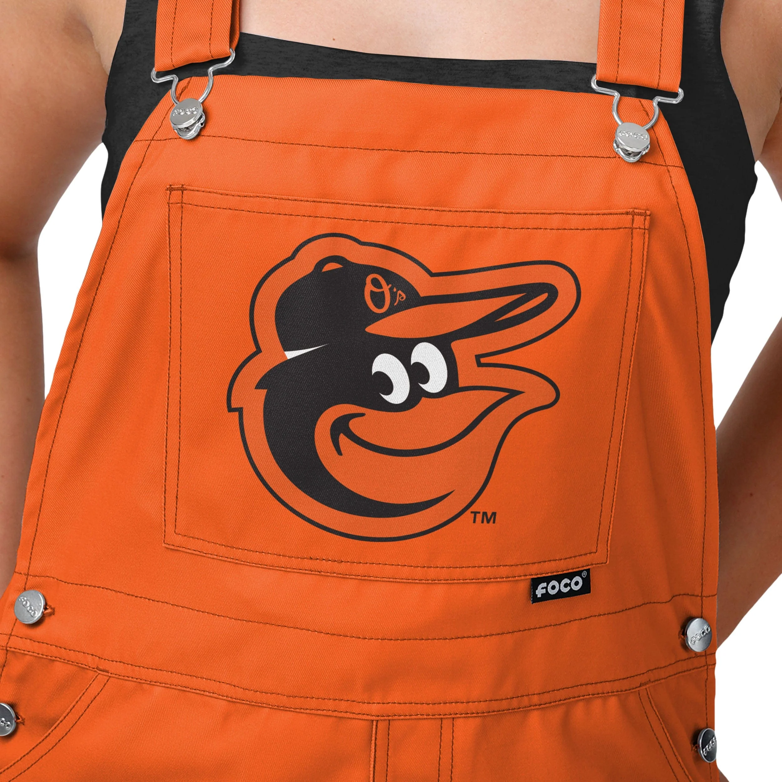 Baltimore Orioles MLB Womens Big Logo Bib Overalls - Image 4