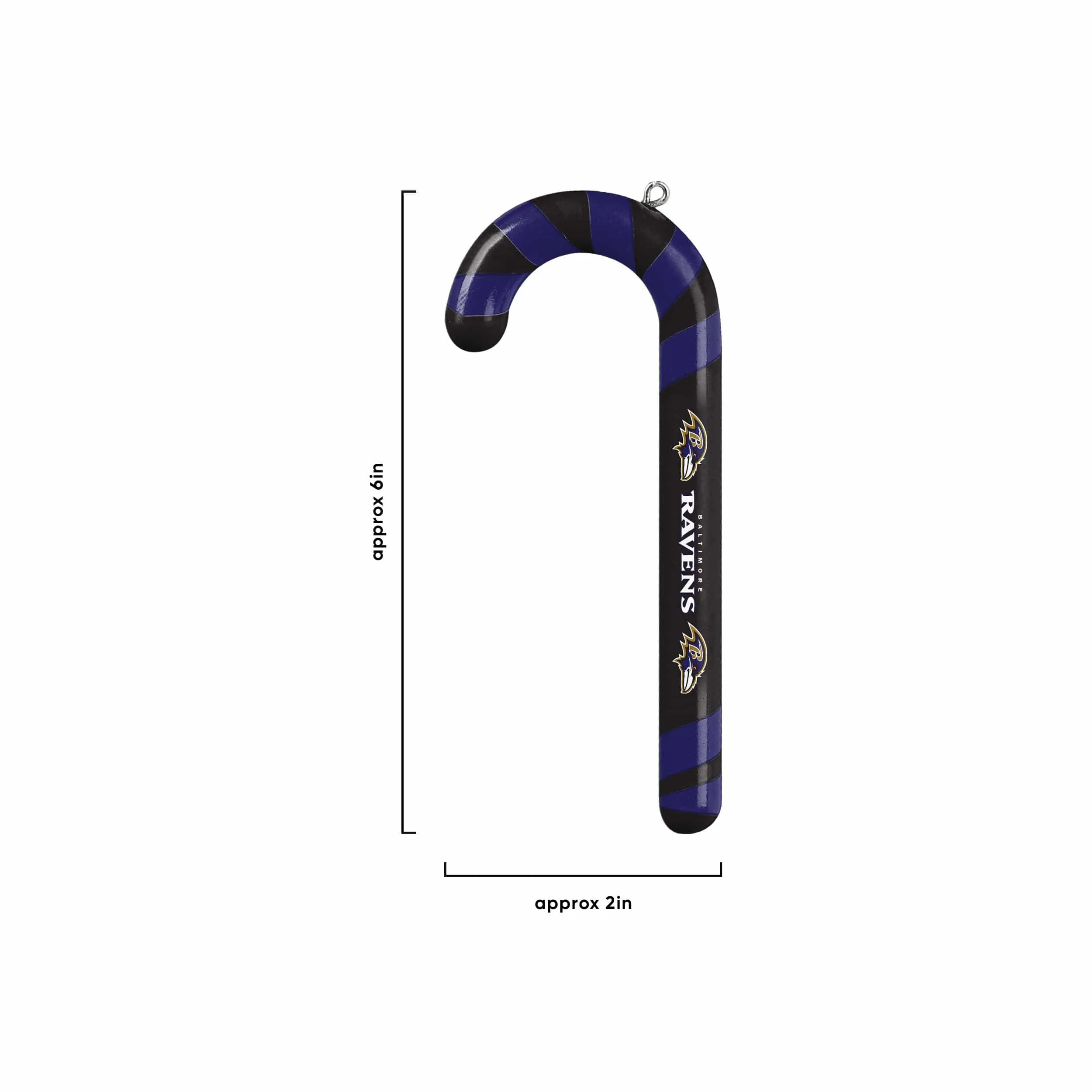 Baltimore Ravens NFL 12 Pack Candy Cane Ornament Set - Image 2