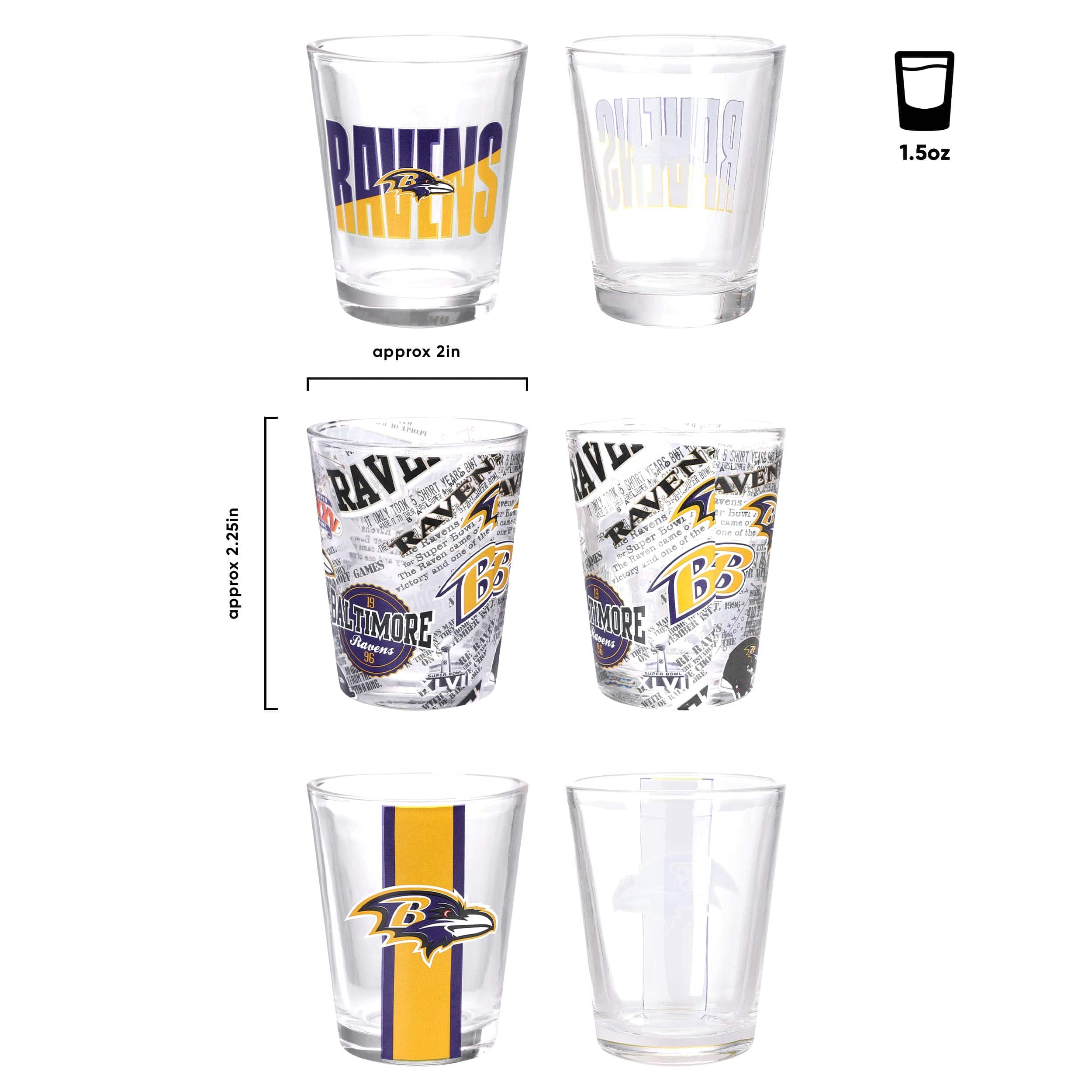 Baltimore Ravens NFL 3 Pack Shot Glass - Image 3