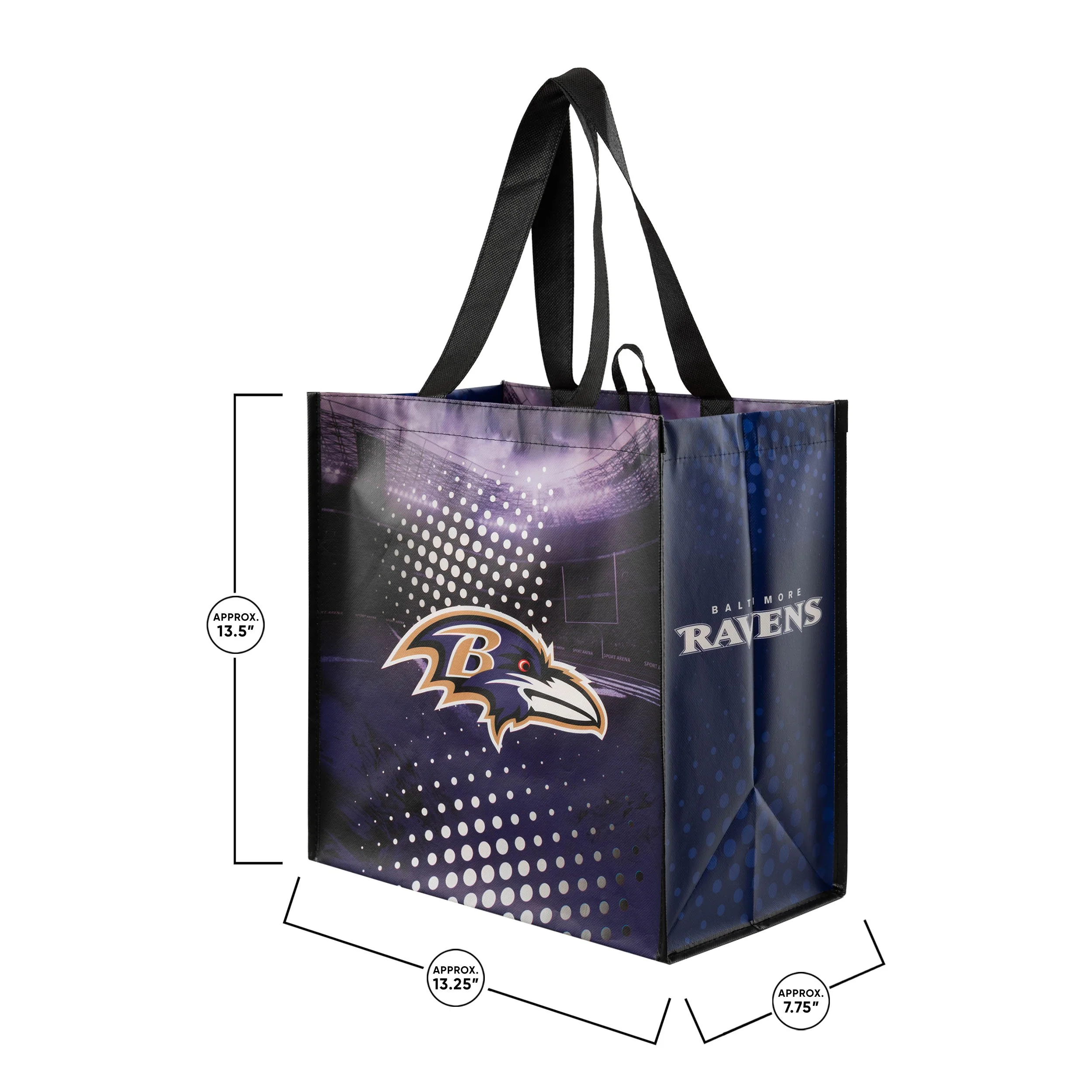 Baltimore Ravens NFL 4 Pack Reusable Shopping Bags - Image 3