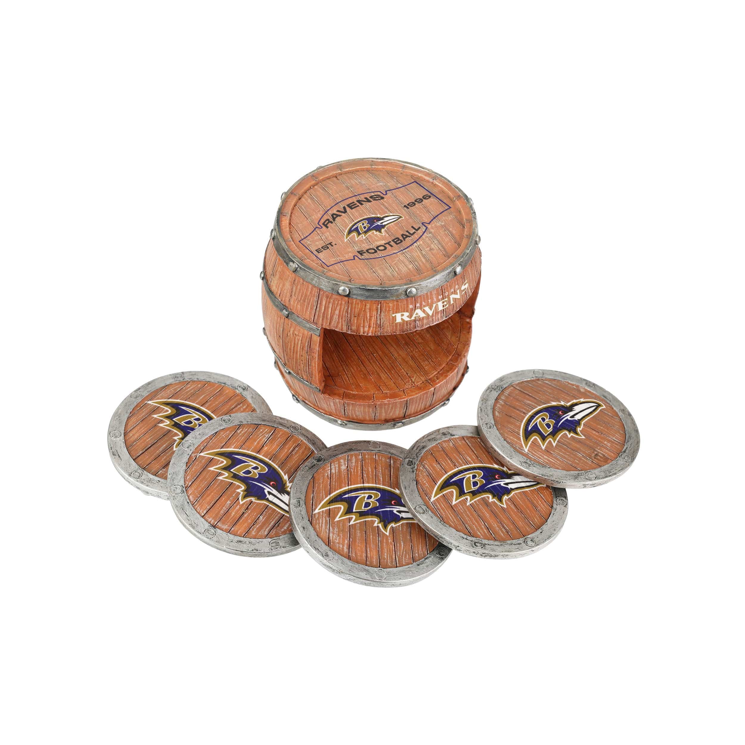 Baltimore Ravens NFL 5 Pack Barrel Coaster Set - Image 5