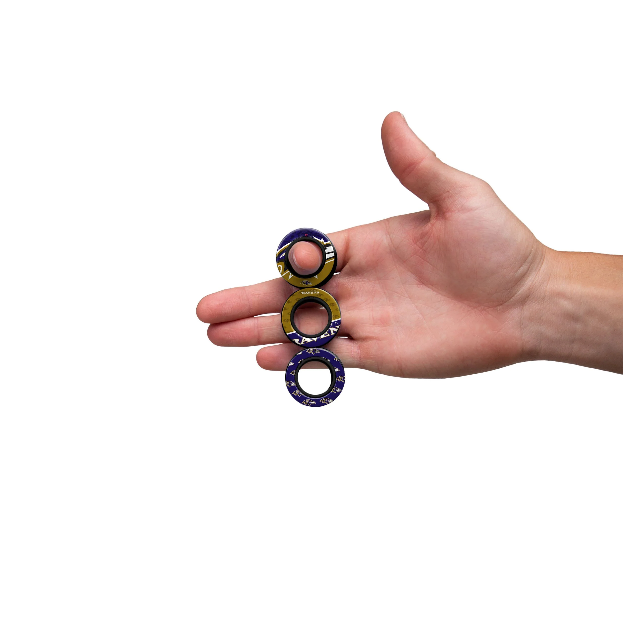 Baltimore Ravens NFL 6 Pack Magnetic Finger Rings - Image 2