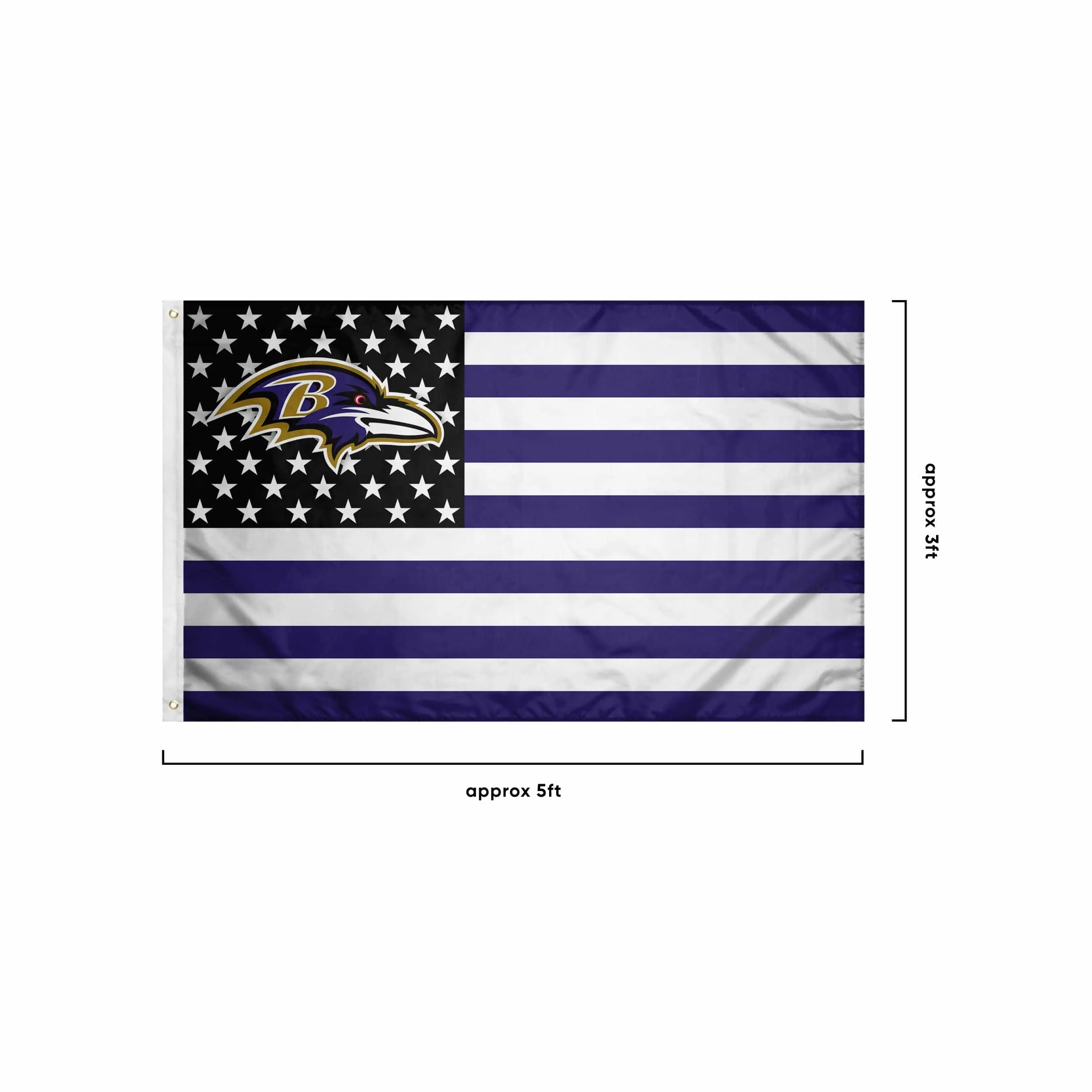 Baltimore Ravens NFL American Stars Horizontal Flag - Image 3