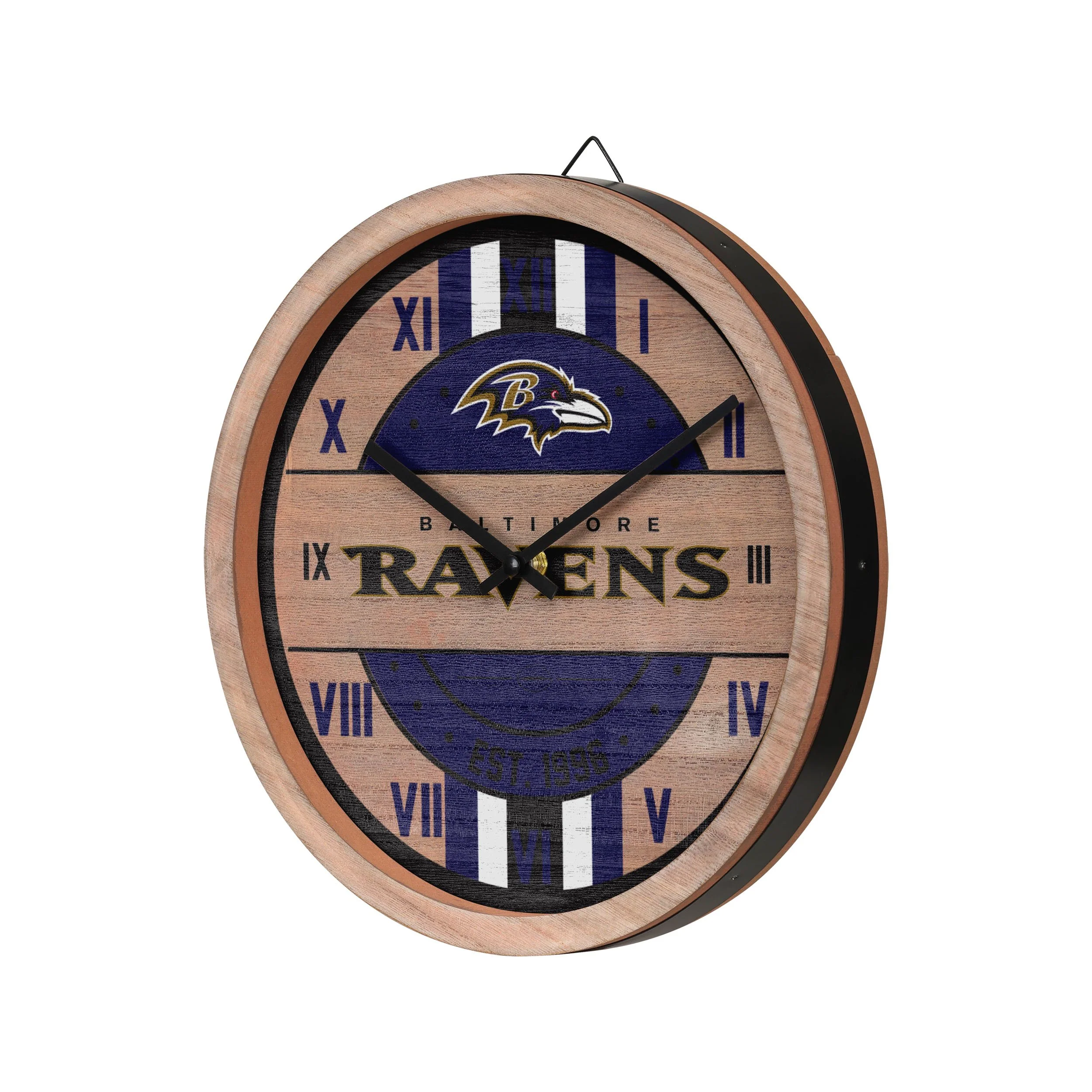 Baltimore Ravens NFL Barrel Wall Clock - Image 2
