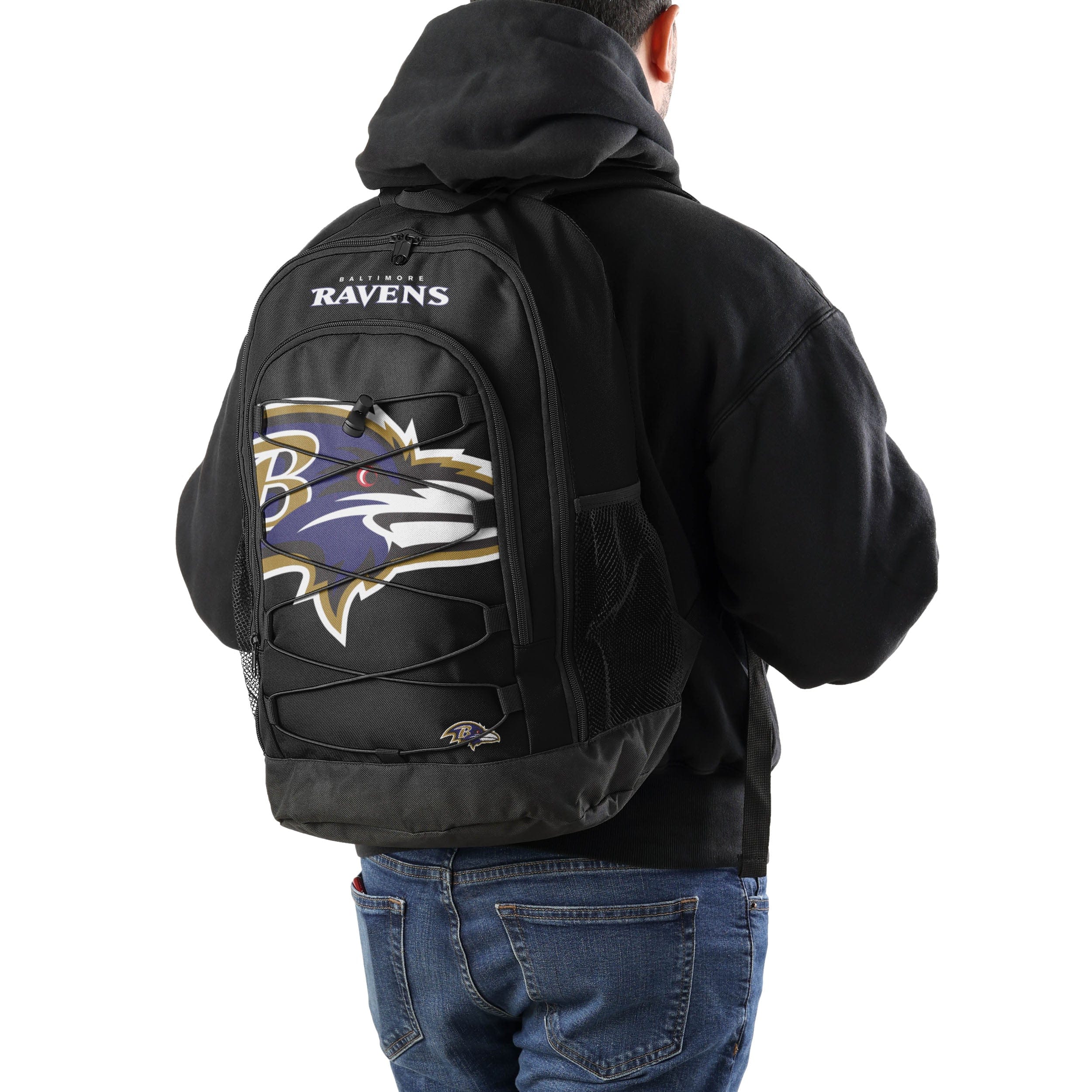 Baltimore Ravens NFL Big Logo Bungee Backpack - Image 4