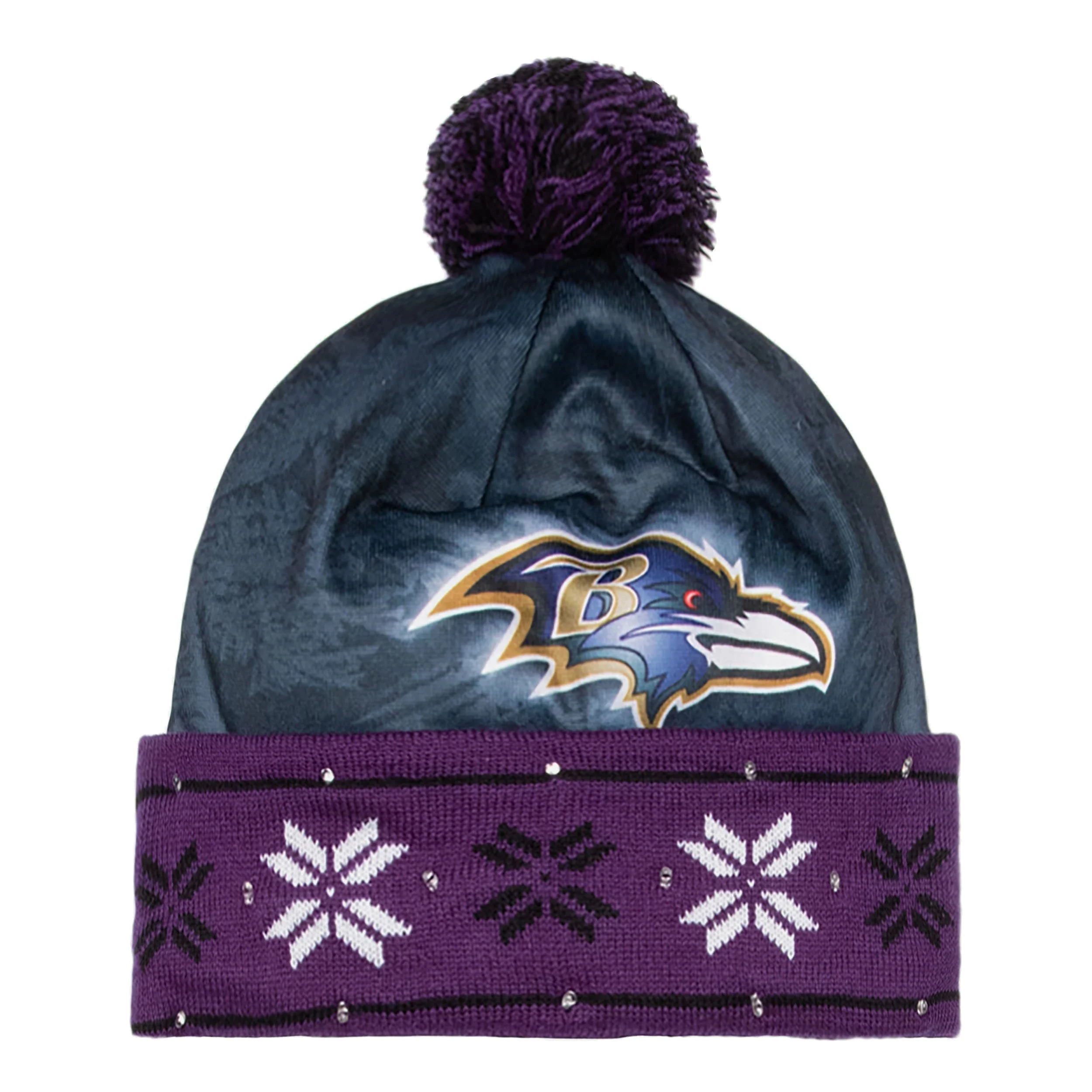 Baltimore Ravens NFL Big Logo Light Up Printed Beanie - Image 2