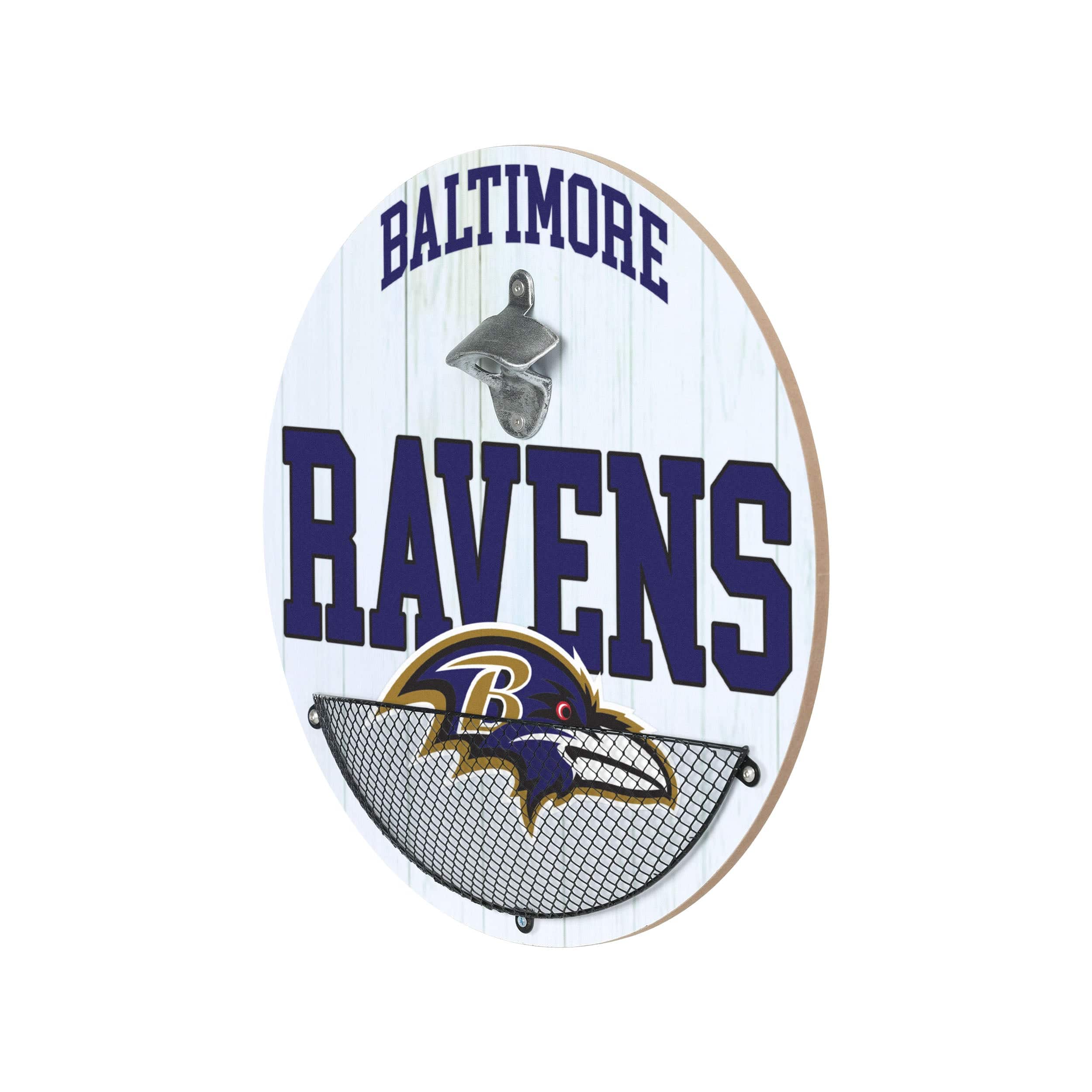 Baltimore Ravens NFL Bottle Opener Cap Catcher Wall Sign - Image 2