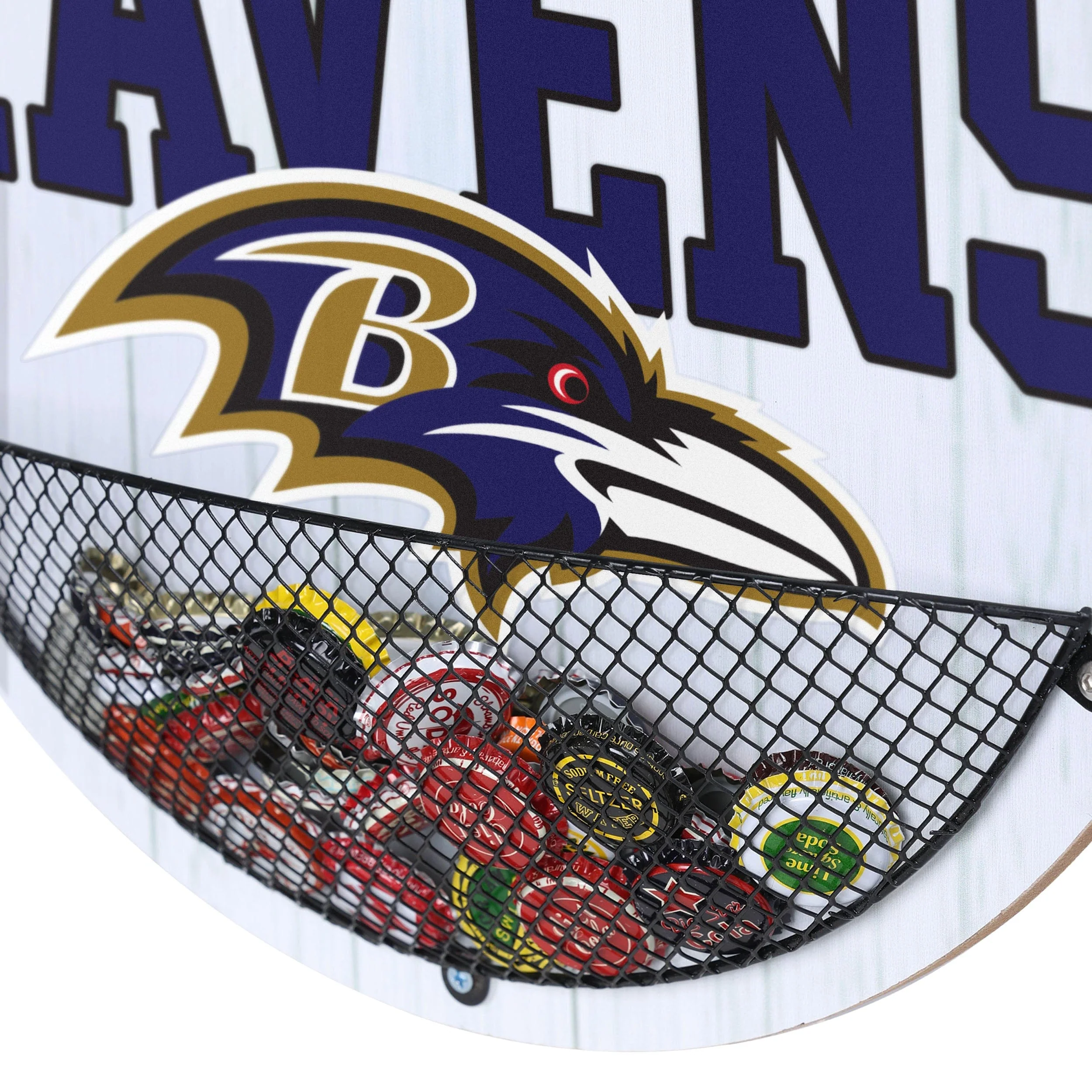 Baltimore Ravens NFL Bottle Opener Cap Catcher Wall Sign - Image 4