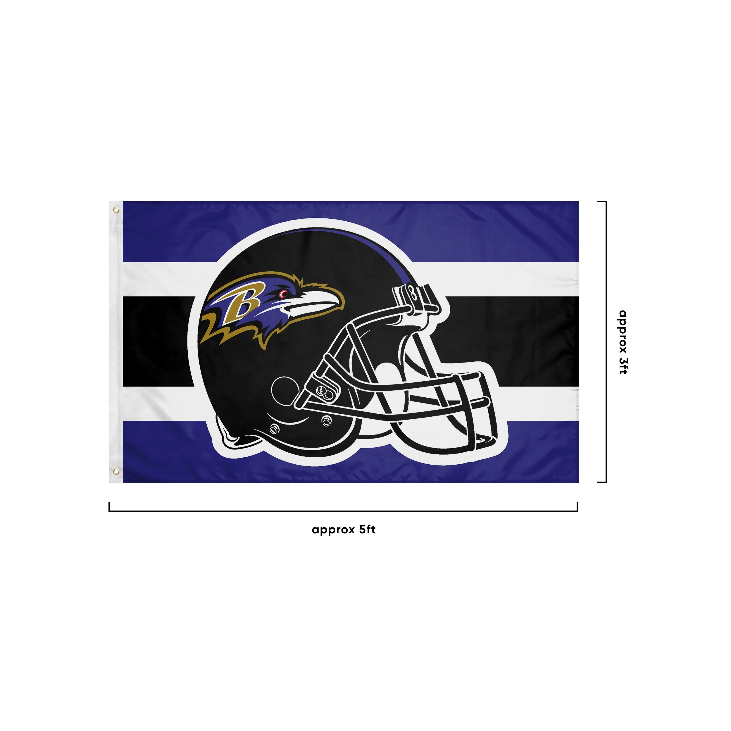 Baltimore Ravens NFL Helmet Horizontal Flag - Image 3