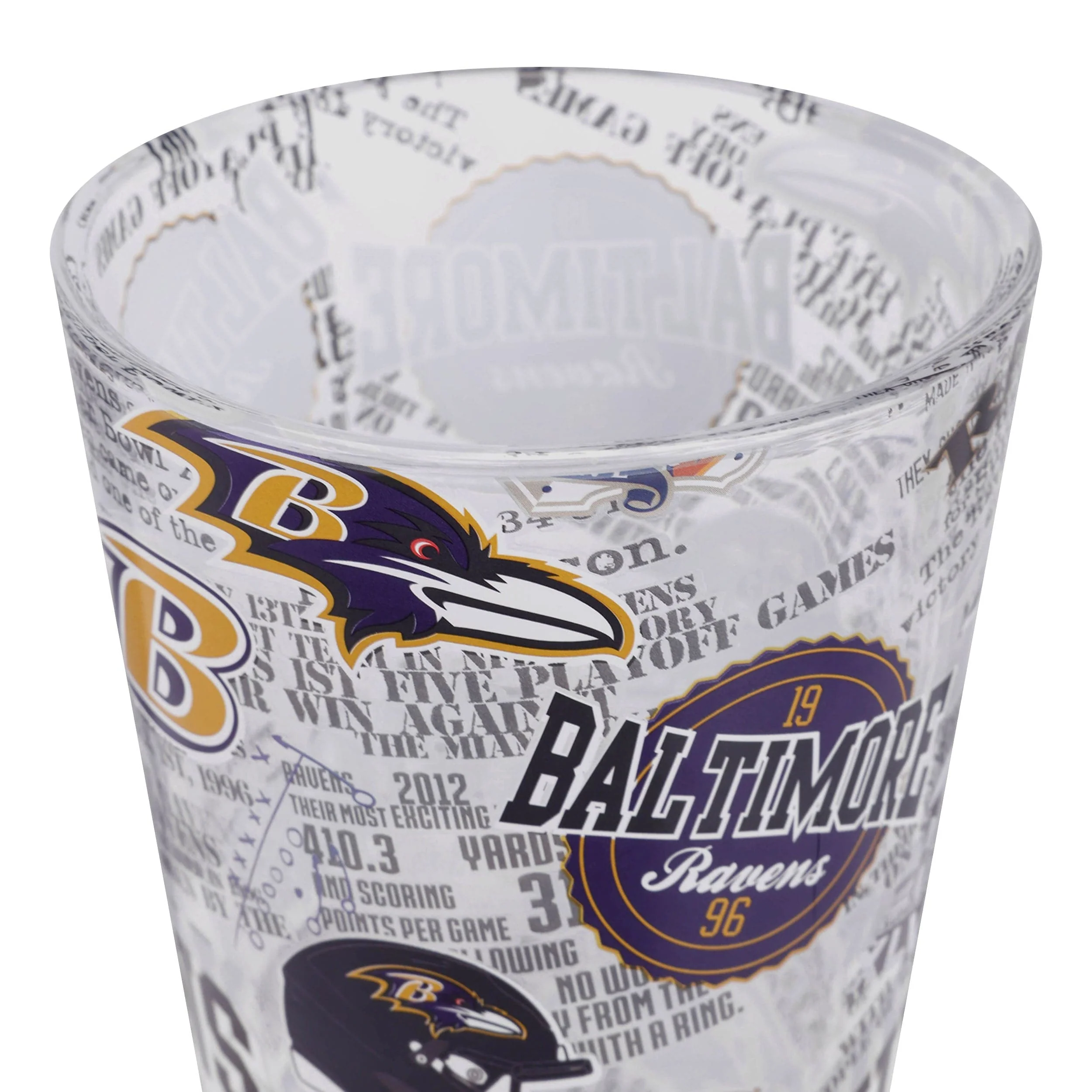 Baltimore Ravens NFL Historic Print Pint Glass - Image 4