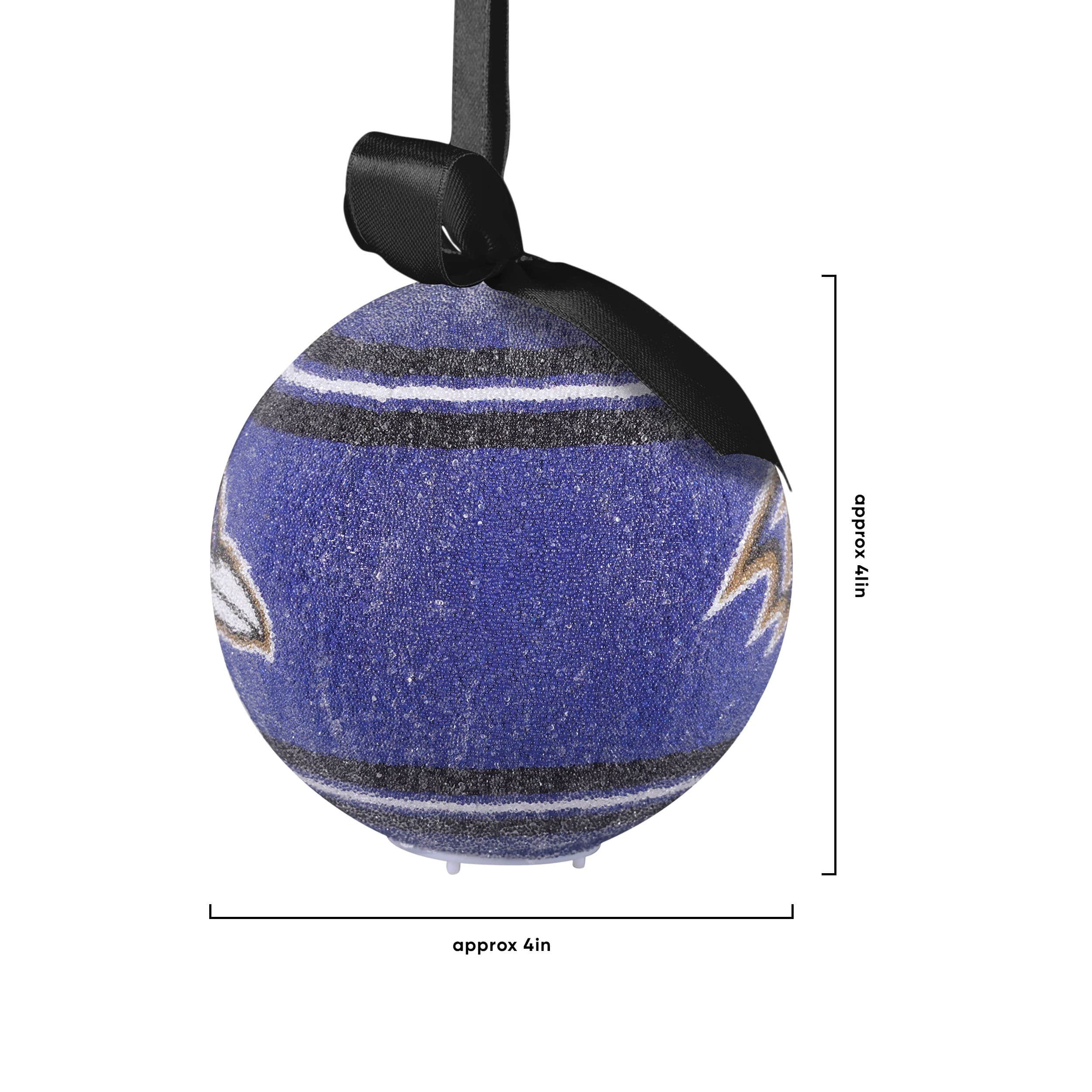 Baltimore Ravens NFL LED Shatterproof Ball Ornament - Image 4