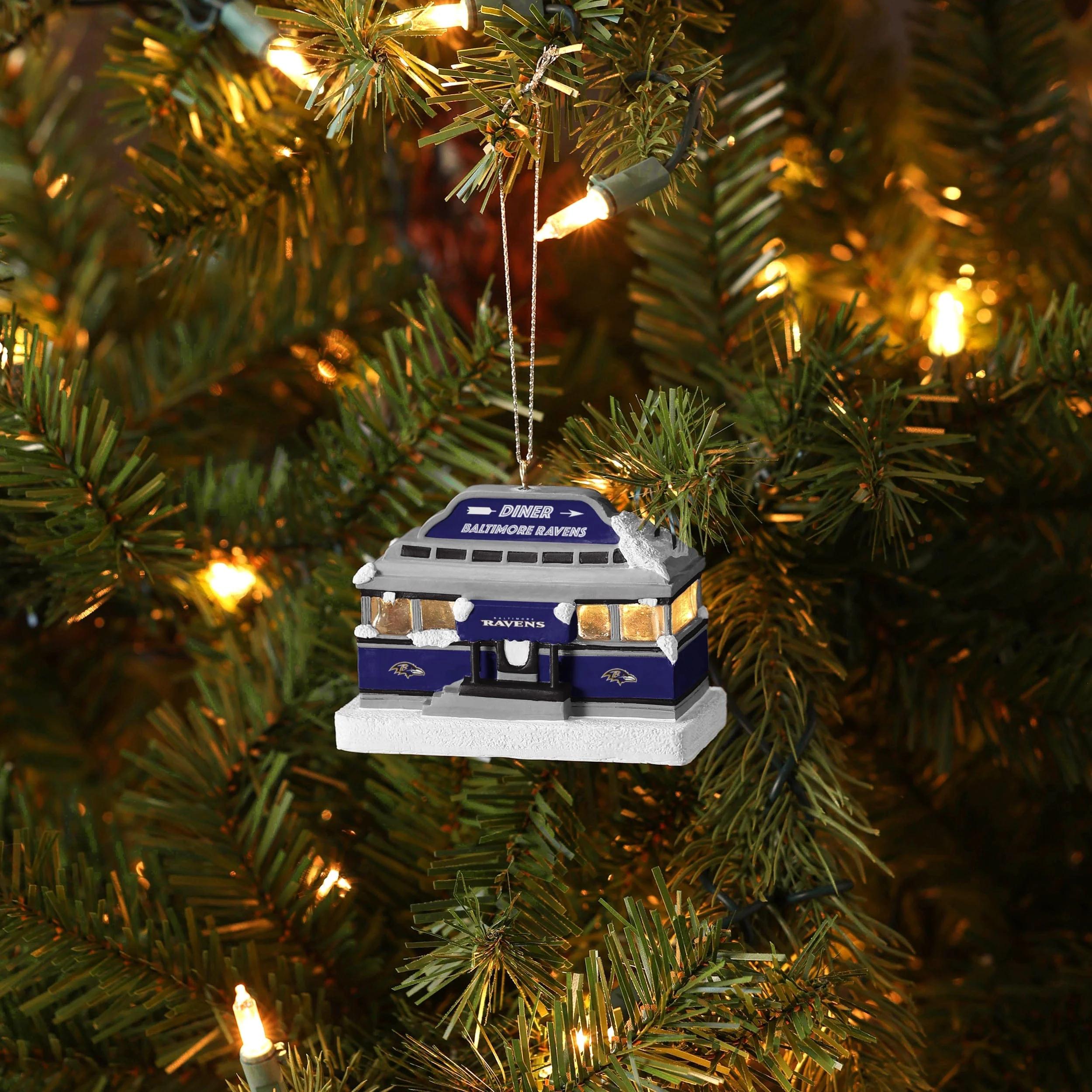 Baltimore Ravens NFL Light Up Diner Ornament - Image 3